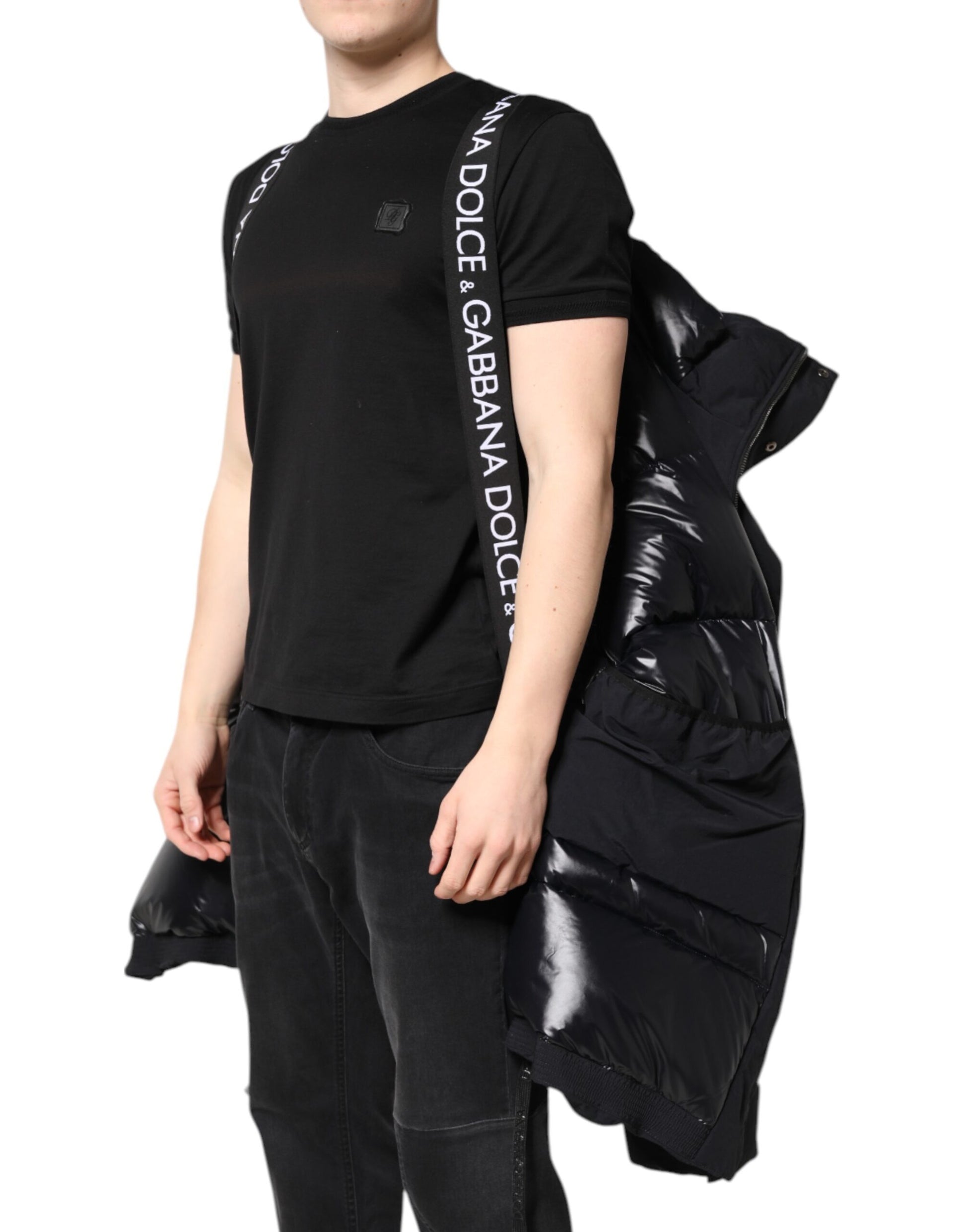 Dolce & Gabbana Black Nylon Full Zip Hooded Parka Jacket Dolce & Gabbana