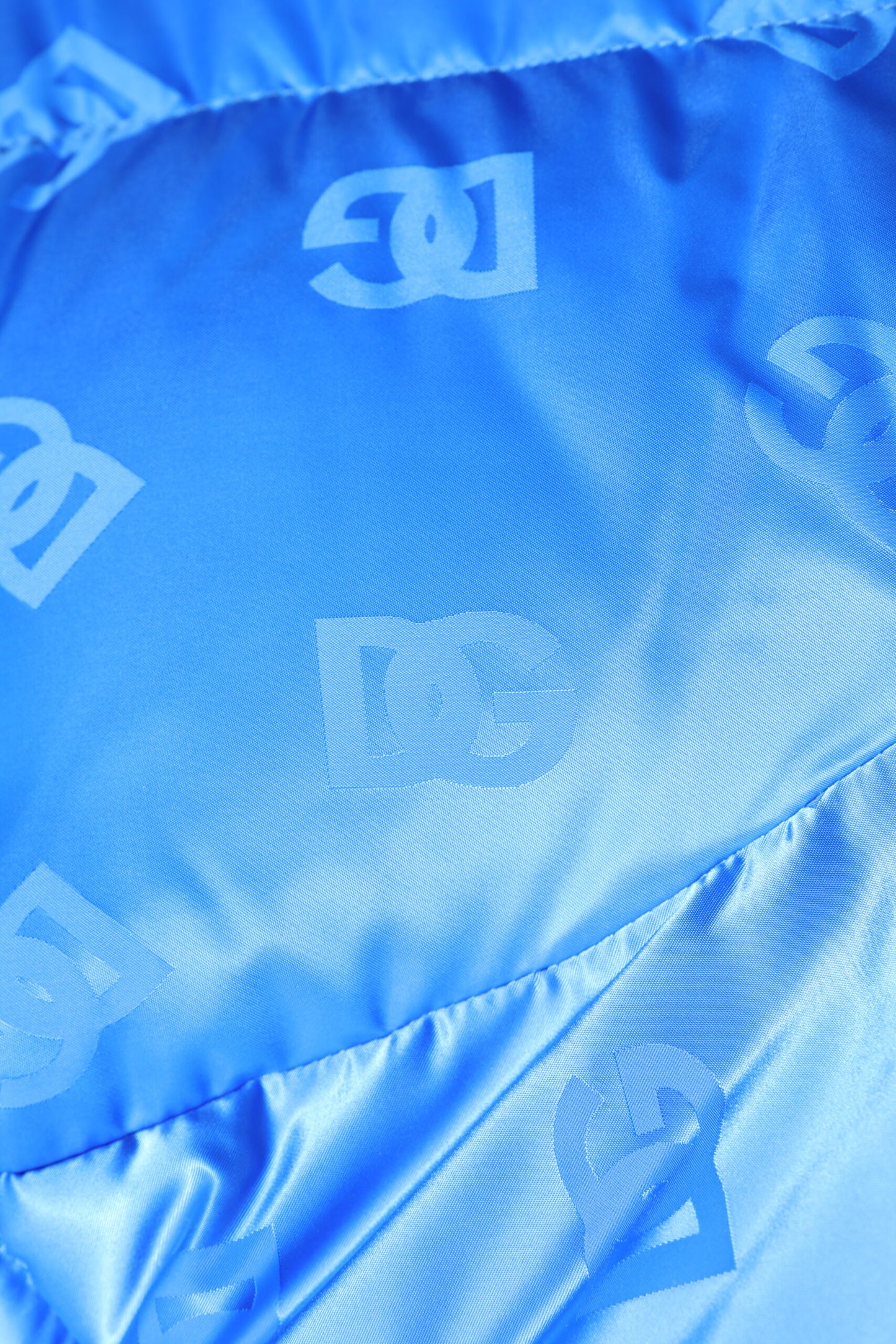 Dolce & Gabbana Blue Logo Full Zip Hooded Quilted Jacket Dolce & Gabbana