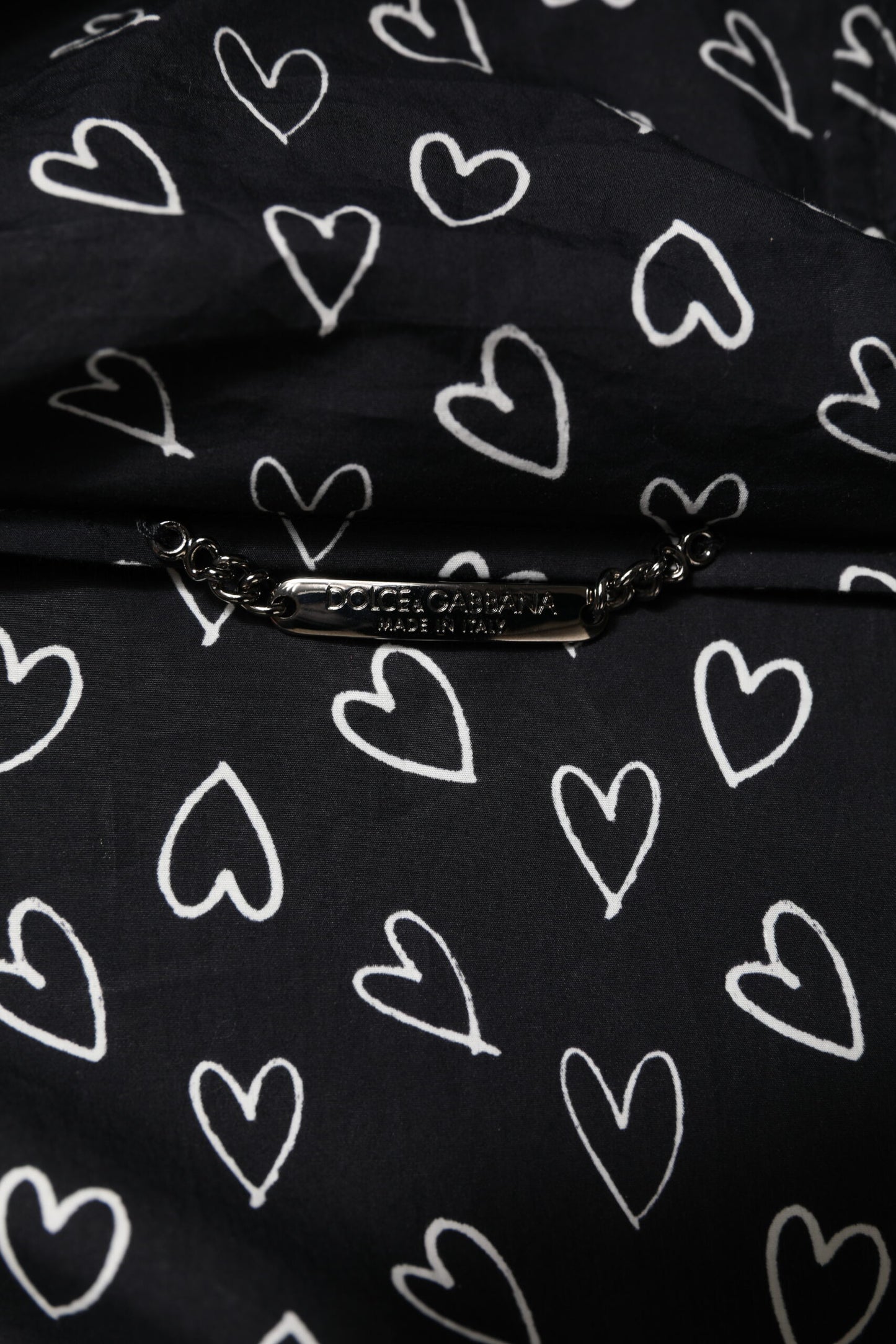Dolce & Gabbana Black Heart Print Hooded Windbreaker Jacket Dolce & Gabbana