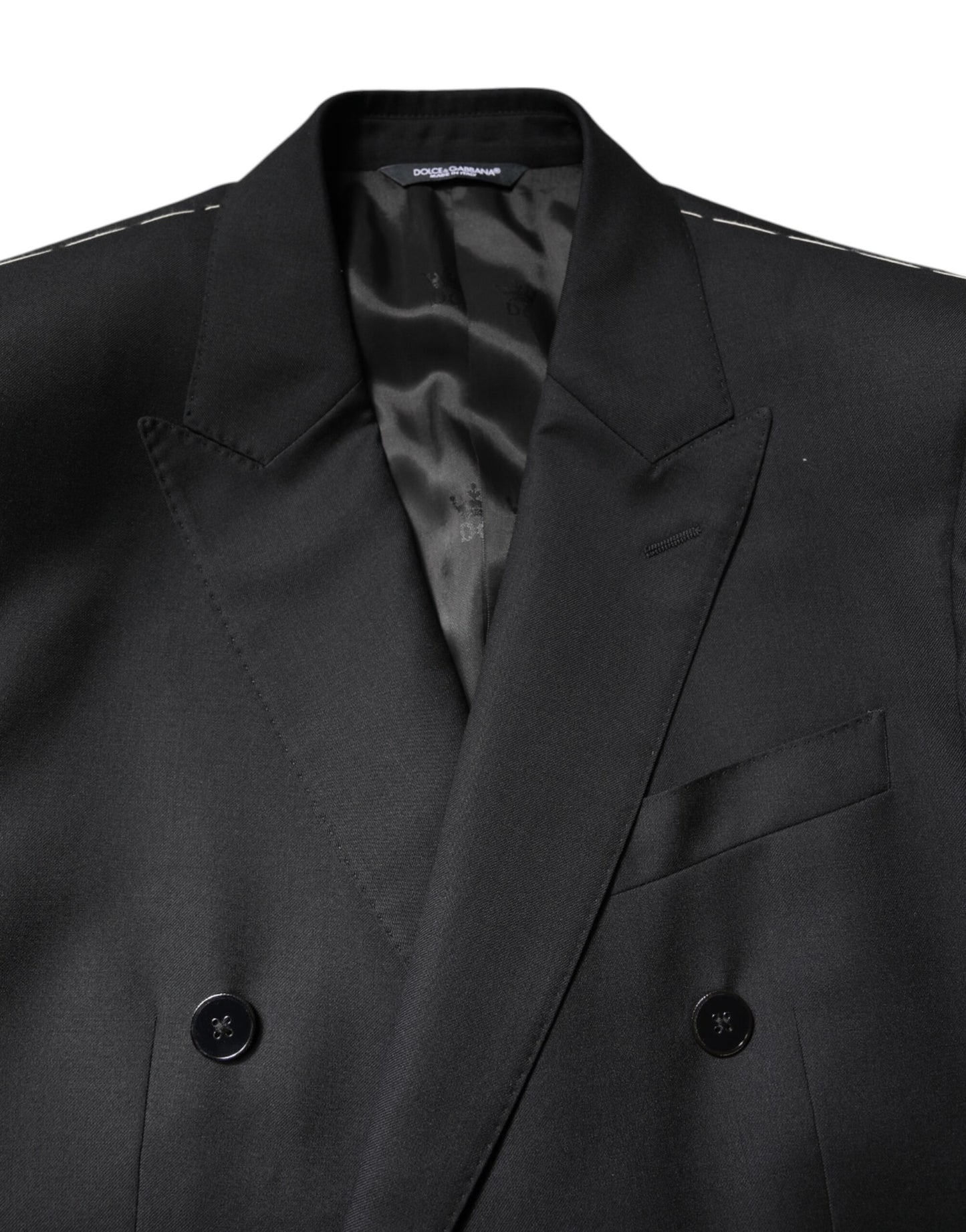 Dolce & Gabbana Black MARTINI Double Breasted Coat Blazer Dolce & Gabbana