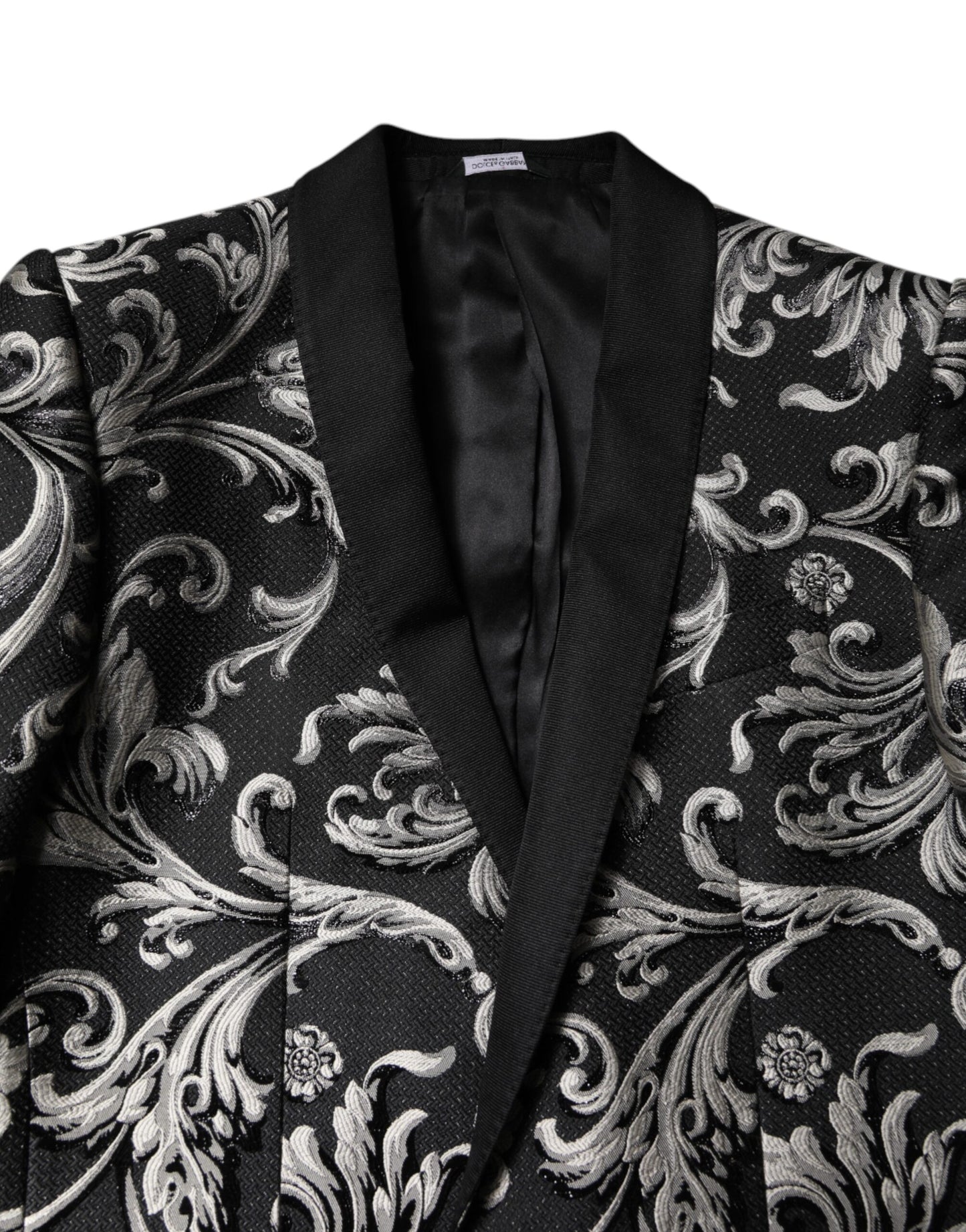 Dolce & Gabbana Black Gray MARTINI Jacquard Men 3 Piece Suit Dolce & Gabbana