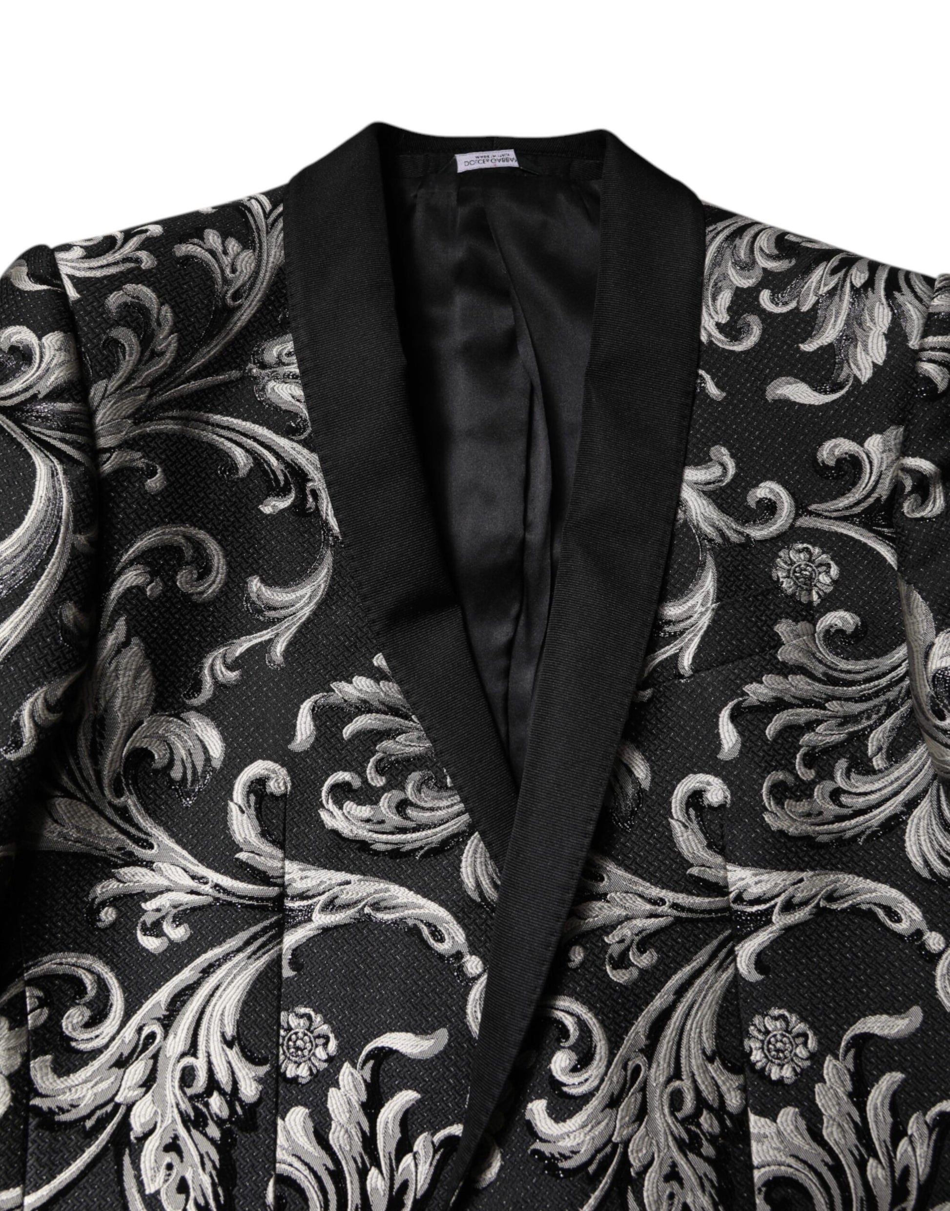 Dolce & Gabbana Black Gray MARTINI Jacquard Men 3 Piece Suit Dolce & Gabbana