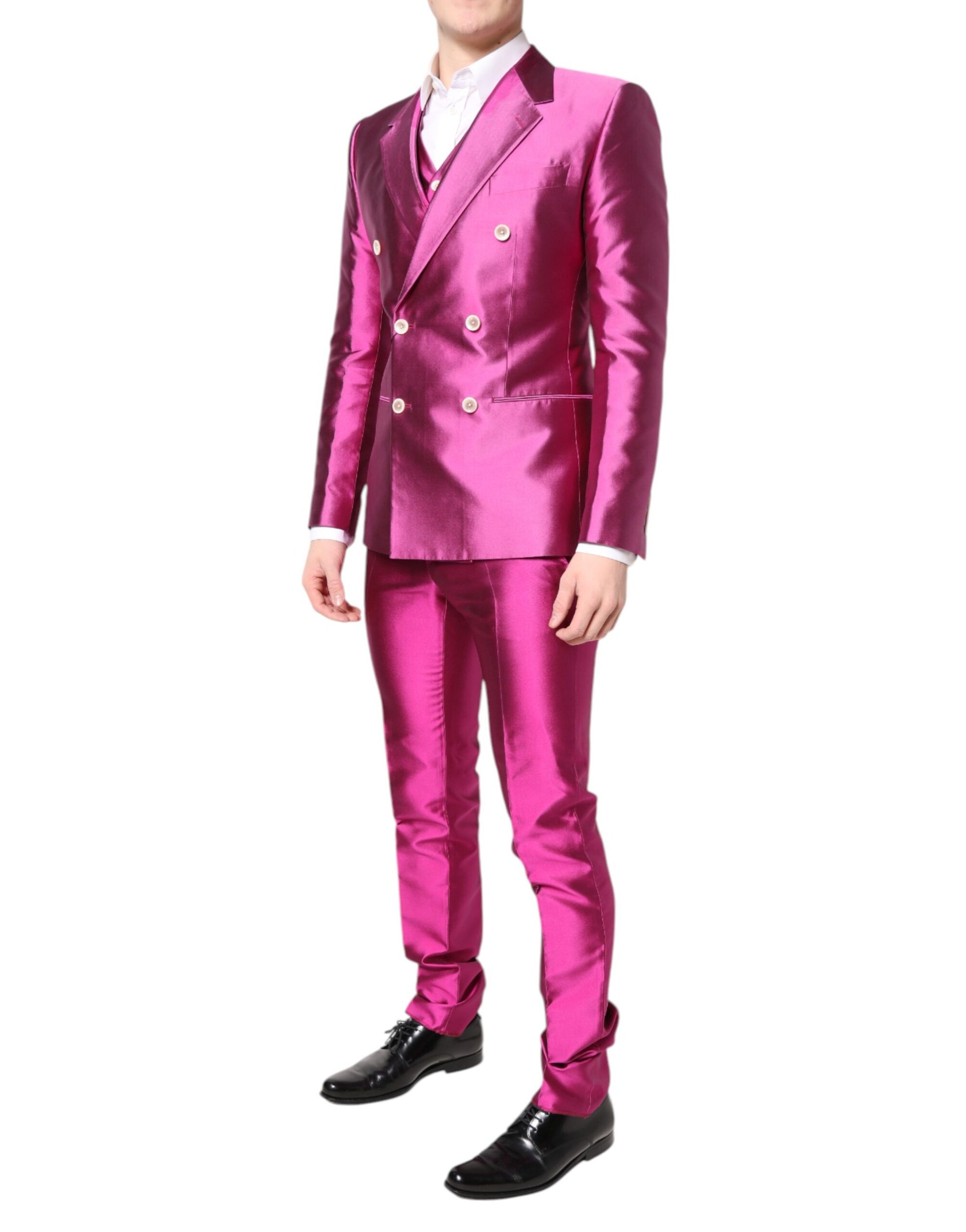 Dolce & Gabbana Pink SICILIA Double Breasted 3 Piece Suit Dolce & Gabbana