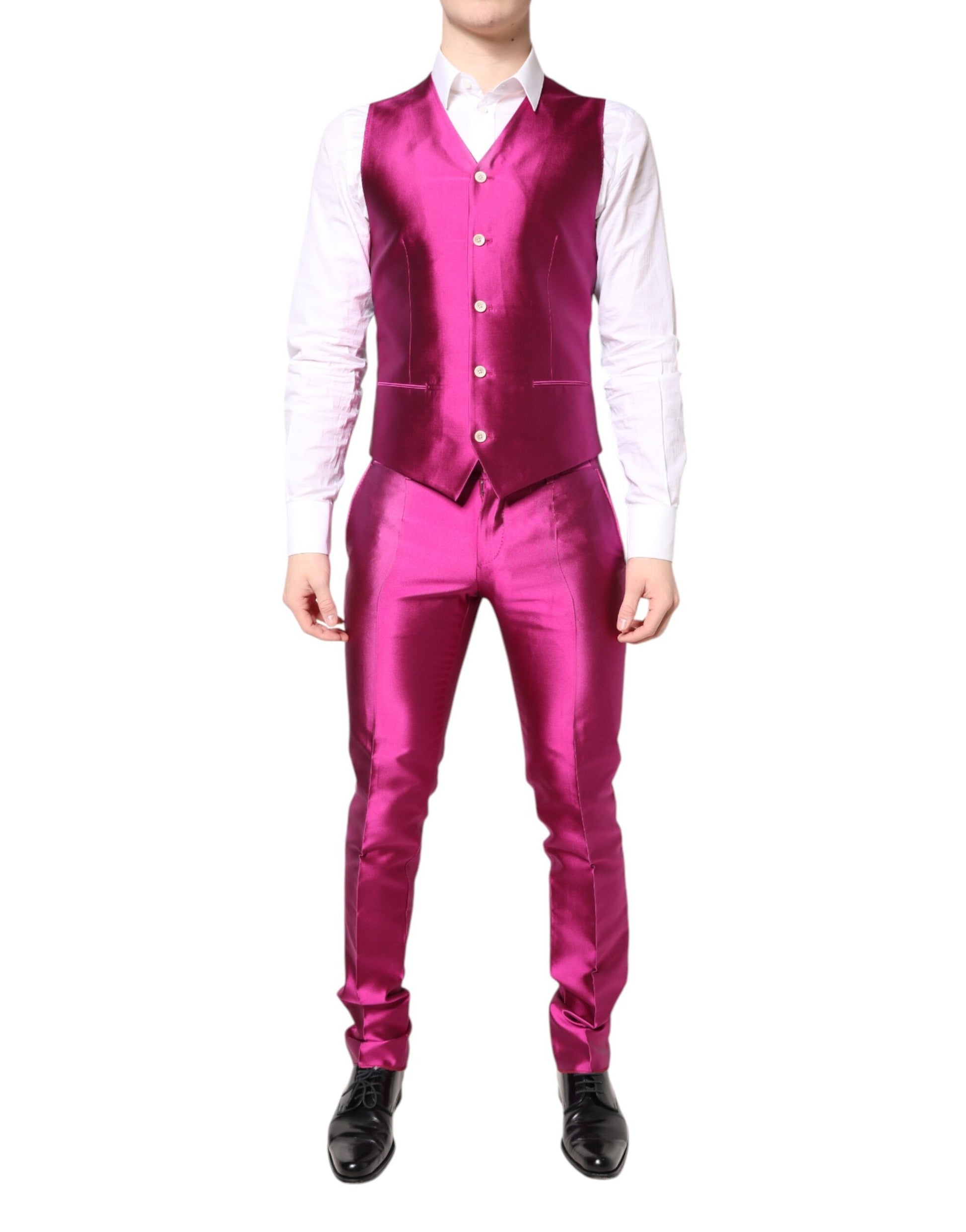 Dolce & Gabbana Pink SICILIA Double Breasted 3 Piece Suit Dolce & Gabbana