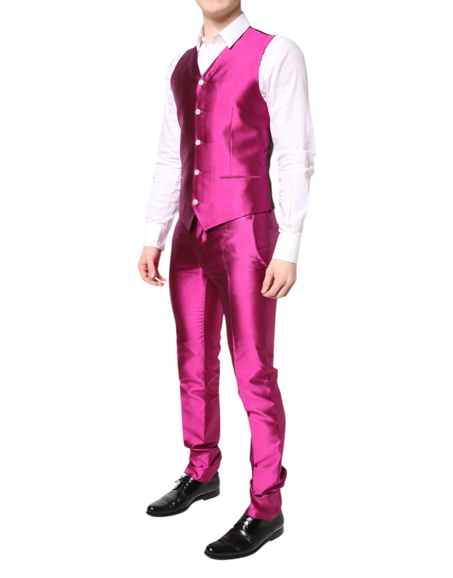 Dolce & Gabbana Pink SICILIA Double Breasted 3 Piece Suit Dolce & Gabbana