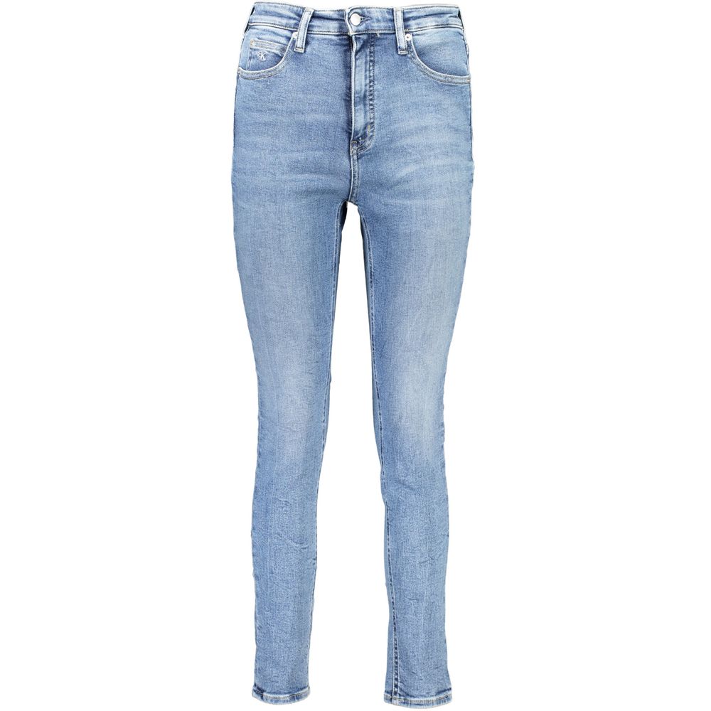 Calvin Klein Blue Cotton Women High Rise Skinny Jean Calvin Klein