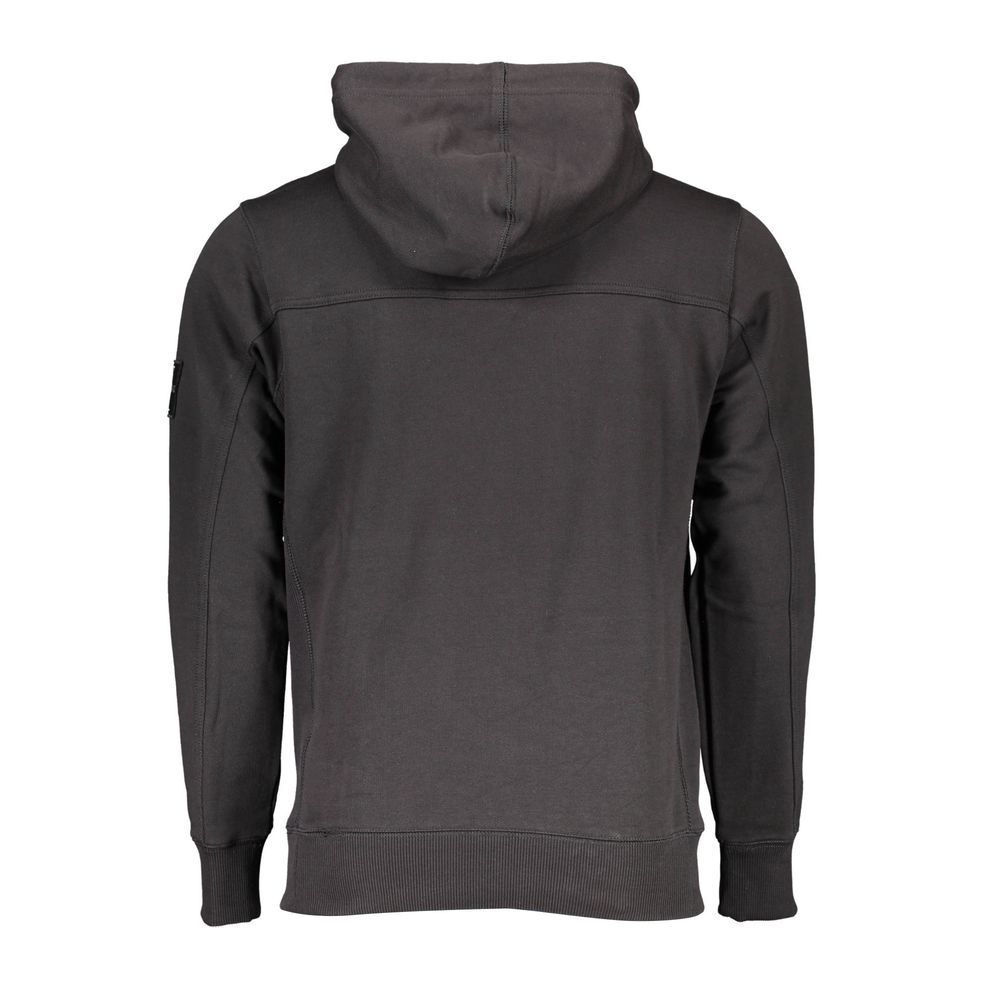 Calvin Klein Black Cotton Men Sweater with Hood Calvin Klein