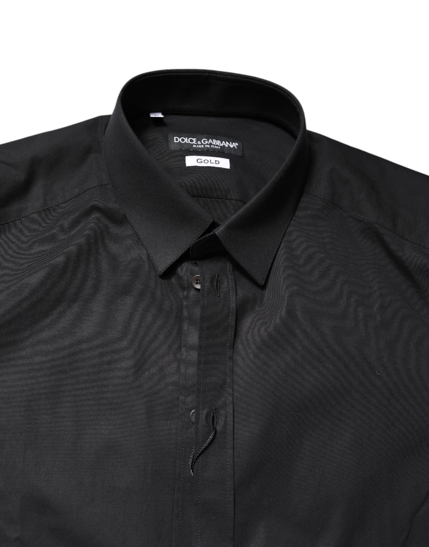 Dolce & Gabbana Black GOLD Cotton Long Sleeves Dress Shirt Dolce & Gabbana