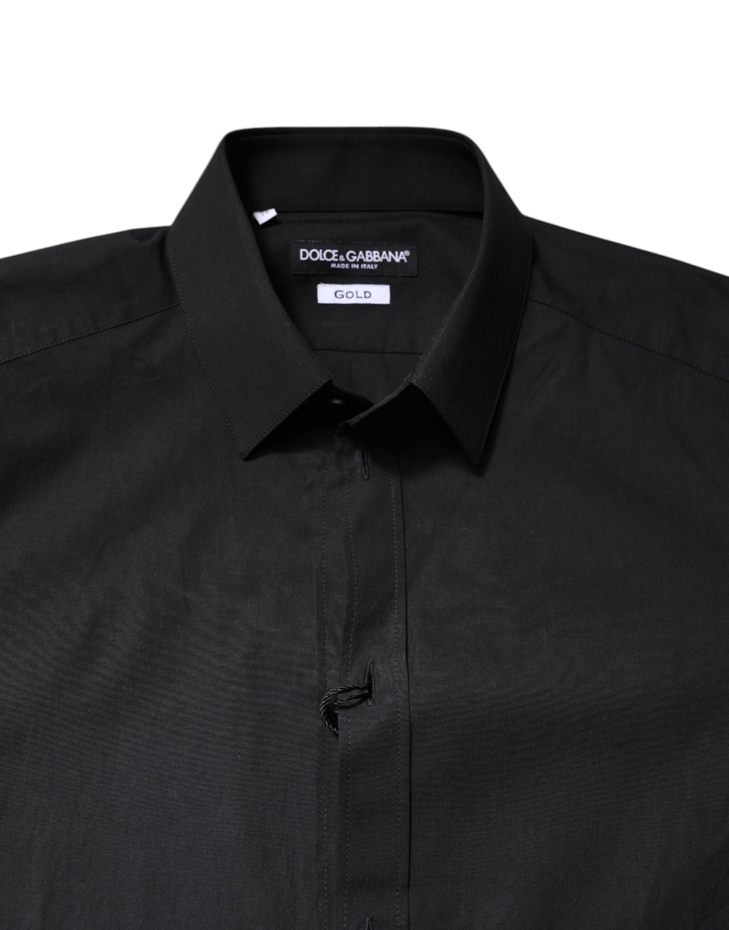 Dolce & Gabbana Black GOLD Cotton Dress Formal Shirt Dolce & Gabbana