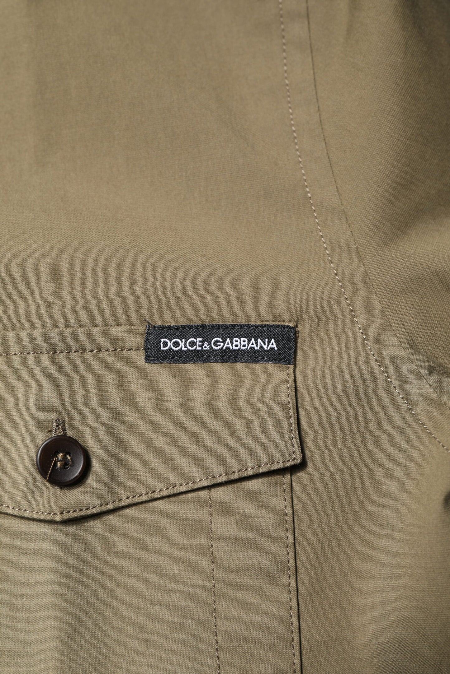 Dolce & Gabbana Brown Cotton Stretch Casual Long Sleeves Shirt Dolce & Gabbana