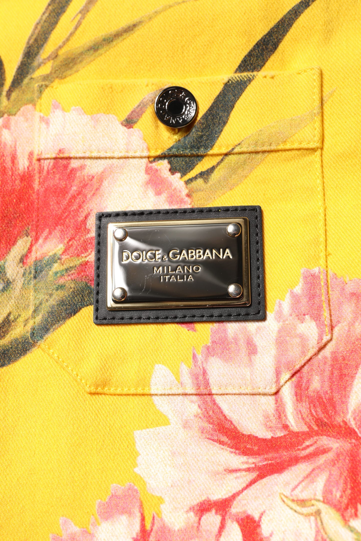 Dolce & Gabbana Yellow Floral Men Button Down Casual Shirt Dolce & Gabbana