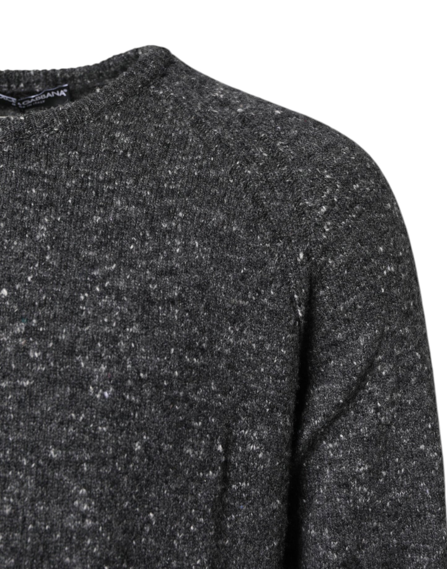 Dolce & Gabbana Gray Wool Knitted Round Neck Pullover Sweater Dolce & Gabbana