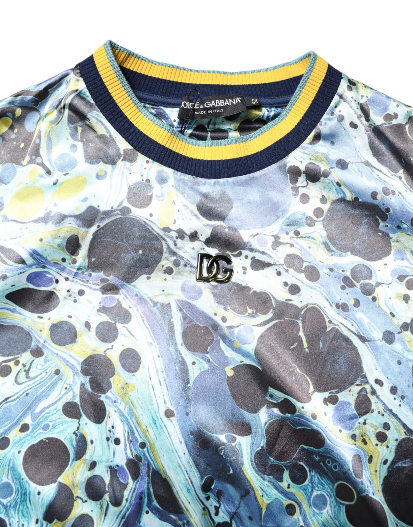 Dolce & Gabbana Multicolor Marble Print Men Pullover Sweater Dolce & Gabbana