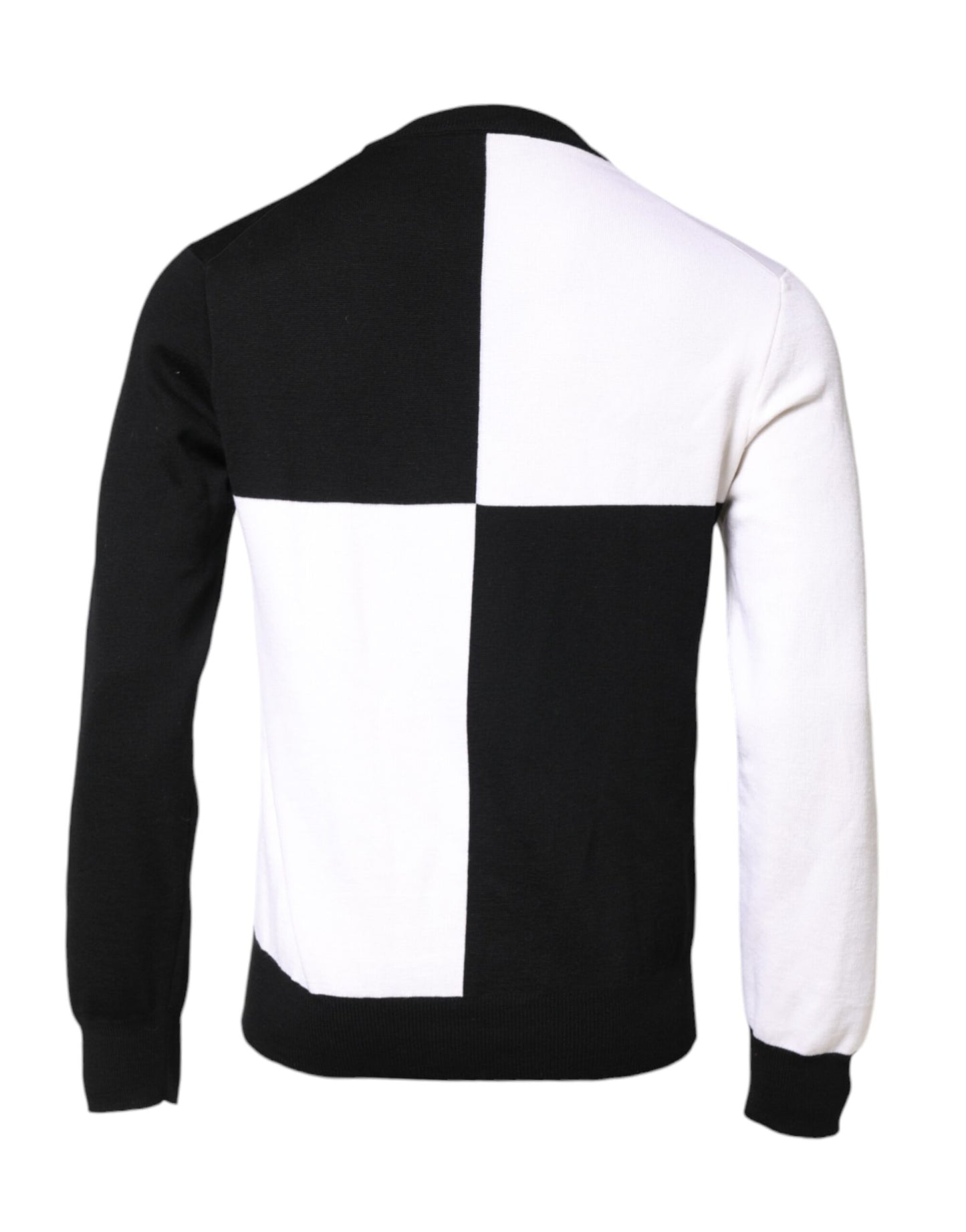 Dolce & Gabbana Black White Knit Logo Print Pullover Sweater Dolce & Gabbana