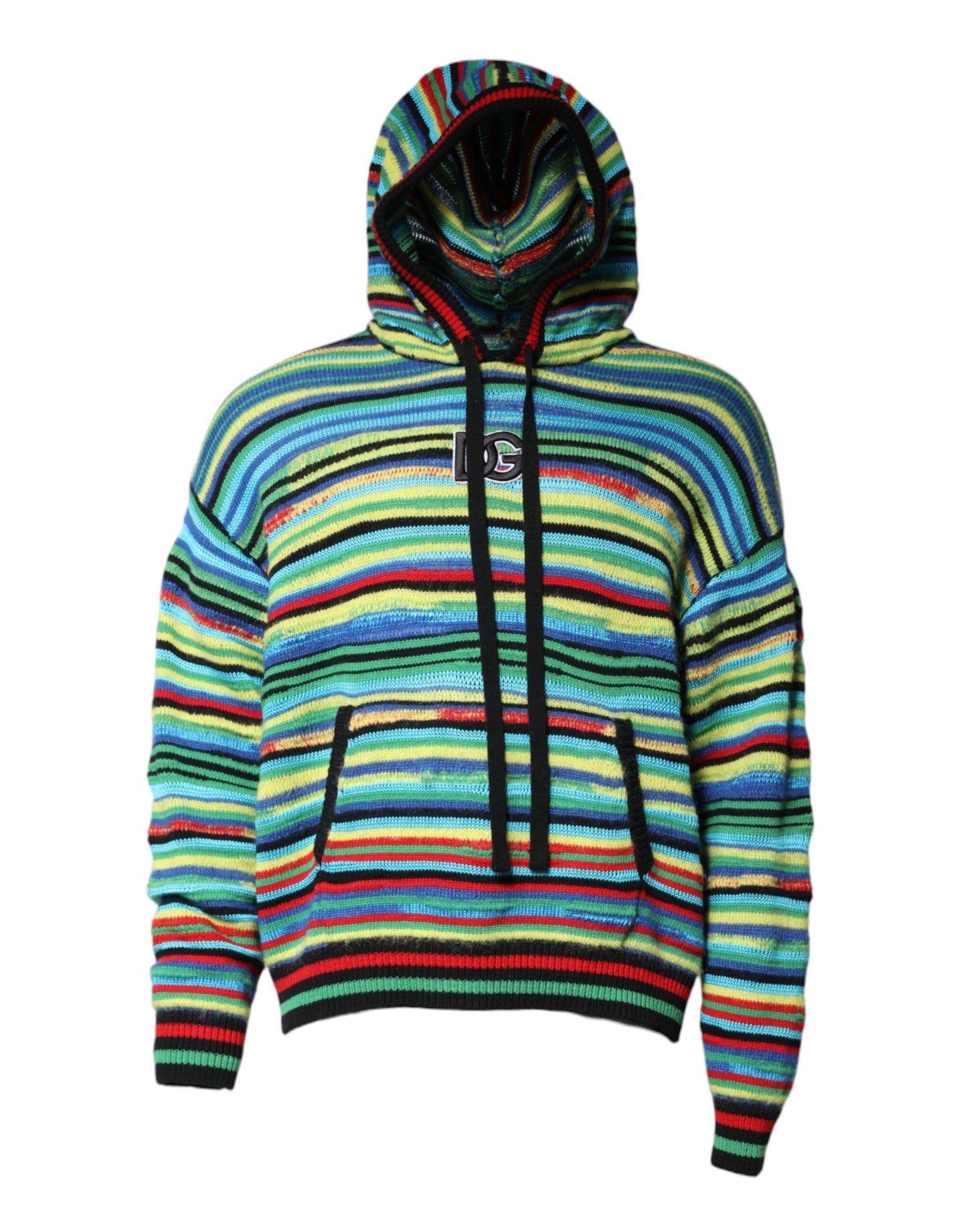 Dolce & Gabbana Multicolor Cotton Hooded Pullover Sweater Dolce & Gabbana