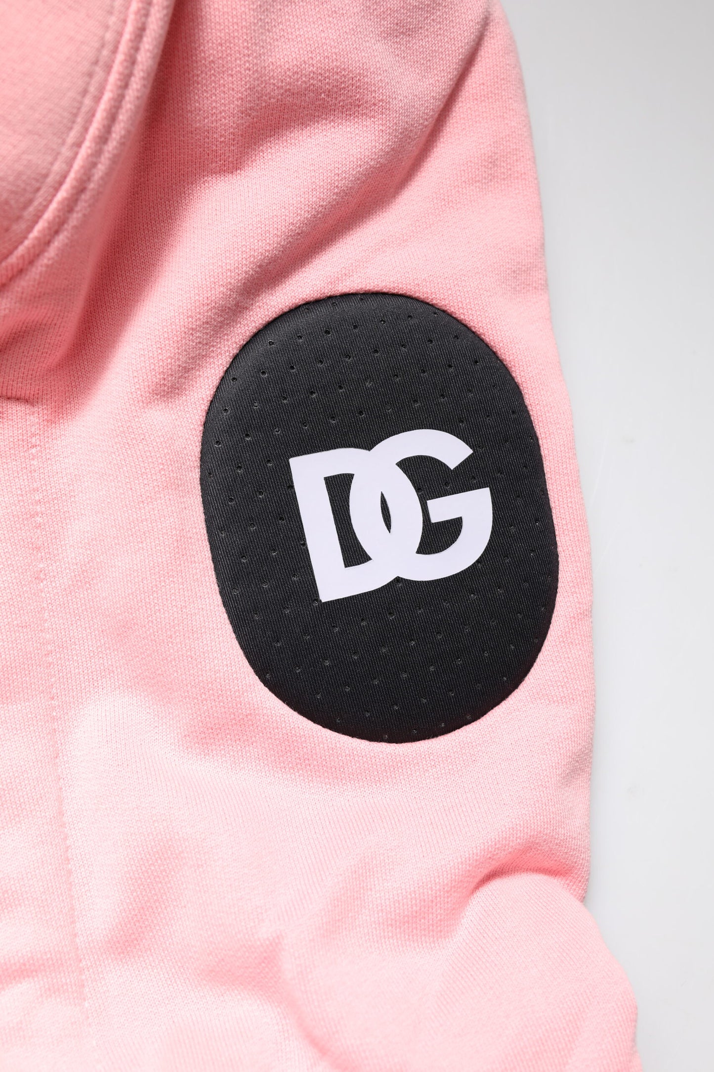 Dolce & Gabbana Pink Cotton Hooded Men Sportswear Vest Sweater Dolce & Gabbana