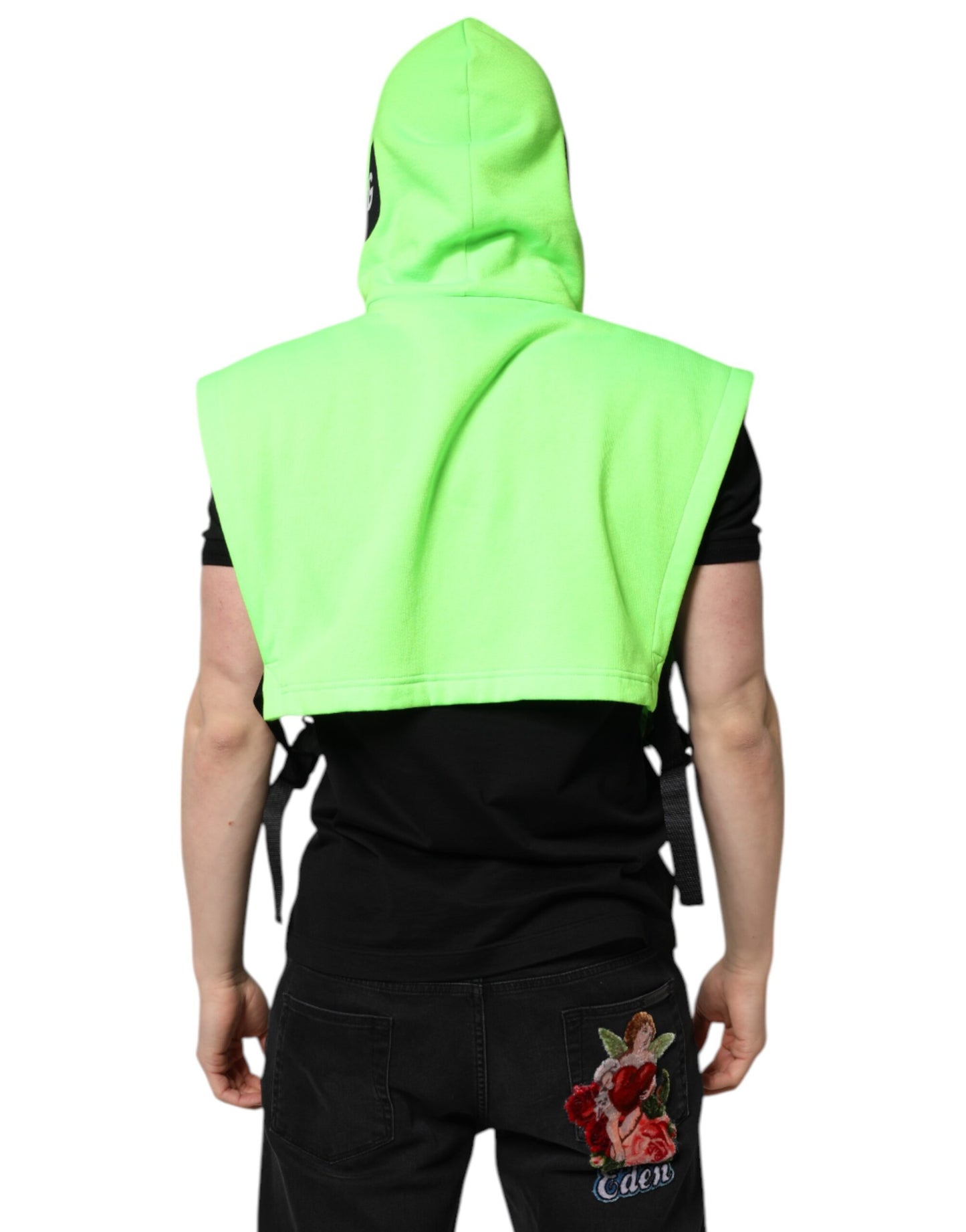 Dolce & Gabbana Green Polyester Hooded Sportswear Vest Sweater Dolce & Gabbana