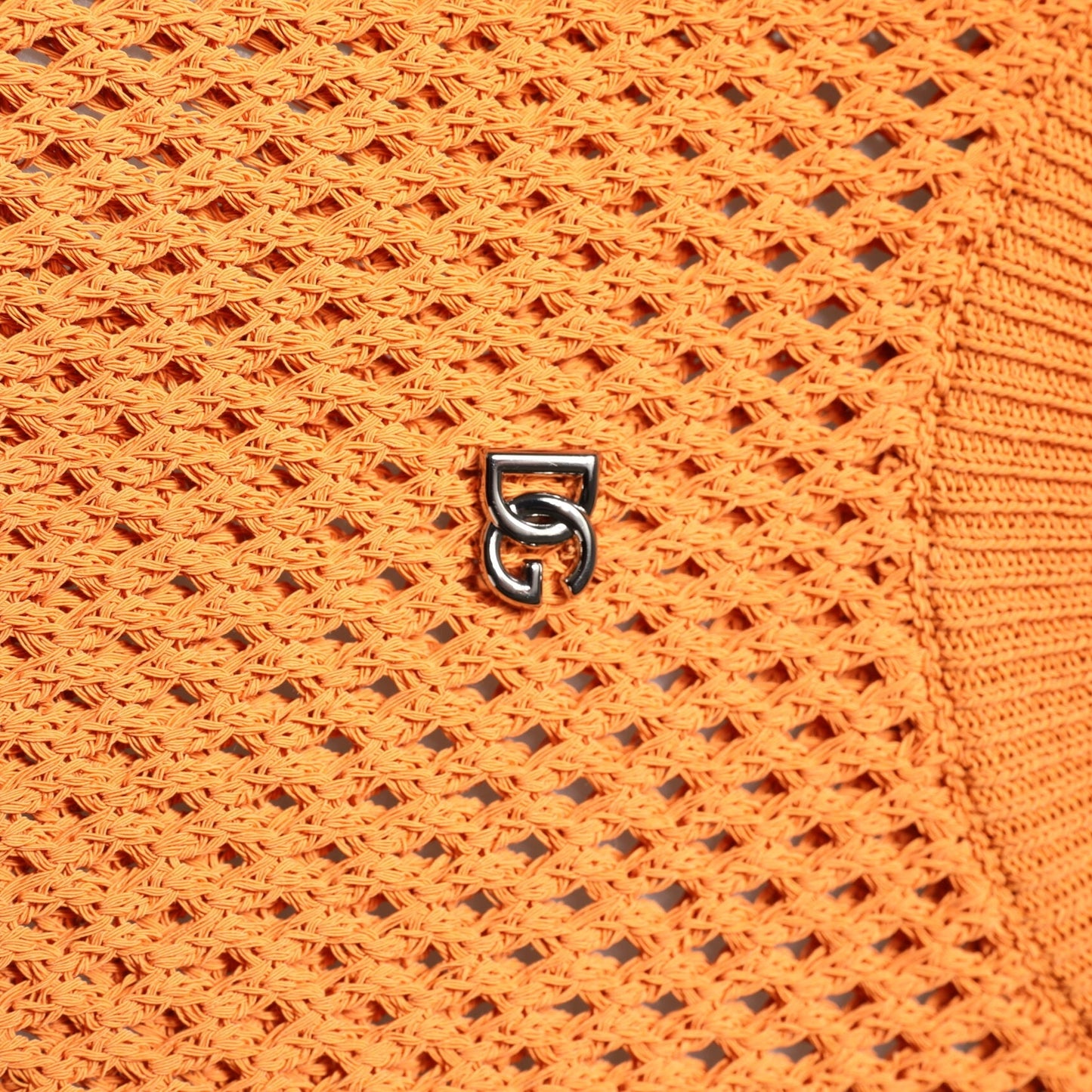 Dolce & Gabbana Orange Cashmere Round Neck Sleeveless T-shirt