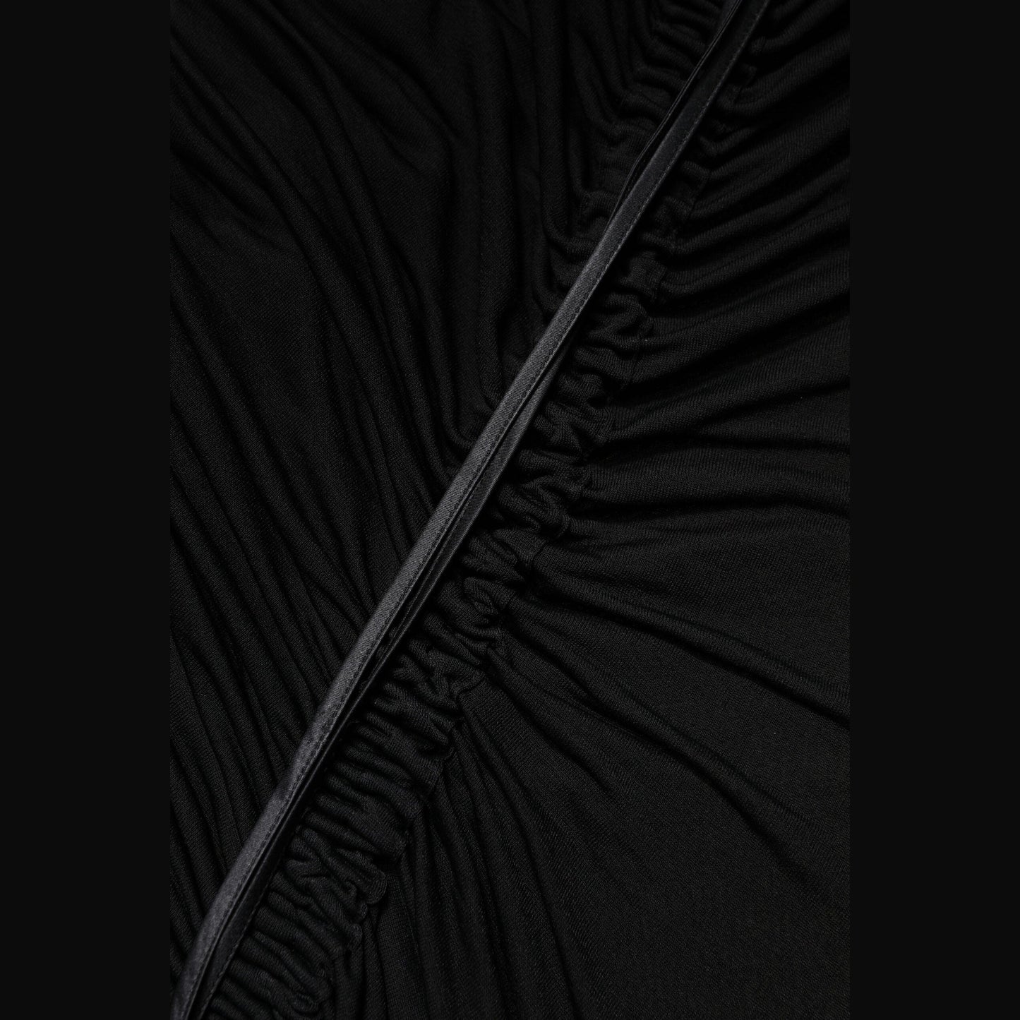 Dolce & Gabbana Black Mesh Trim Bodycon Long Sheath Dress Dolce & Gabbana