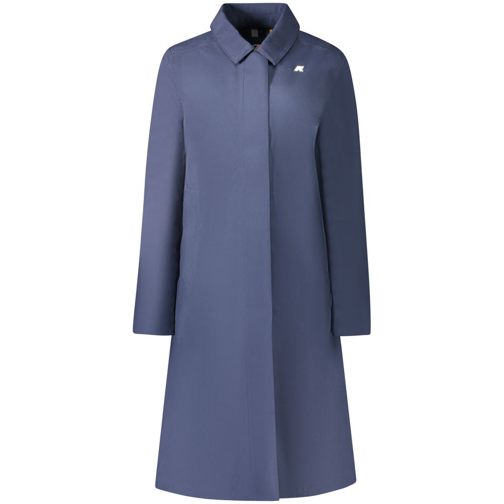 K-WAY Blue Polyester Women Coat K-WAY