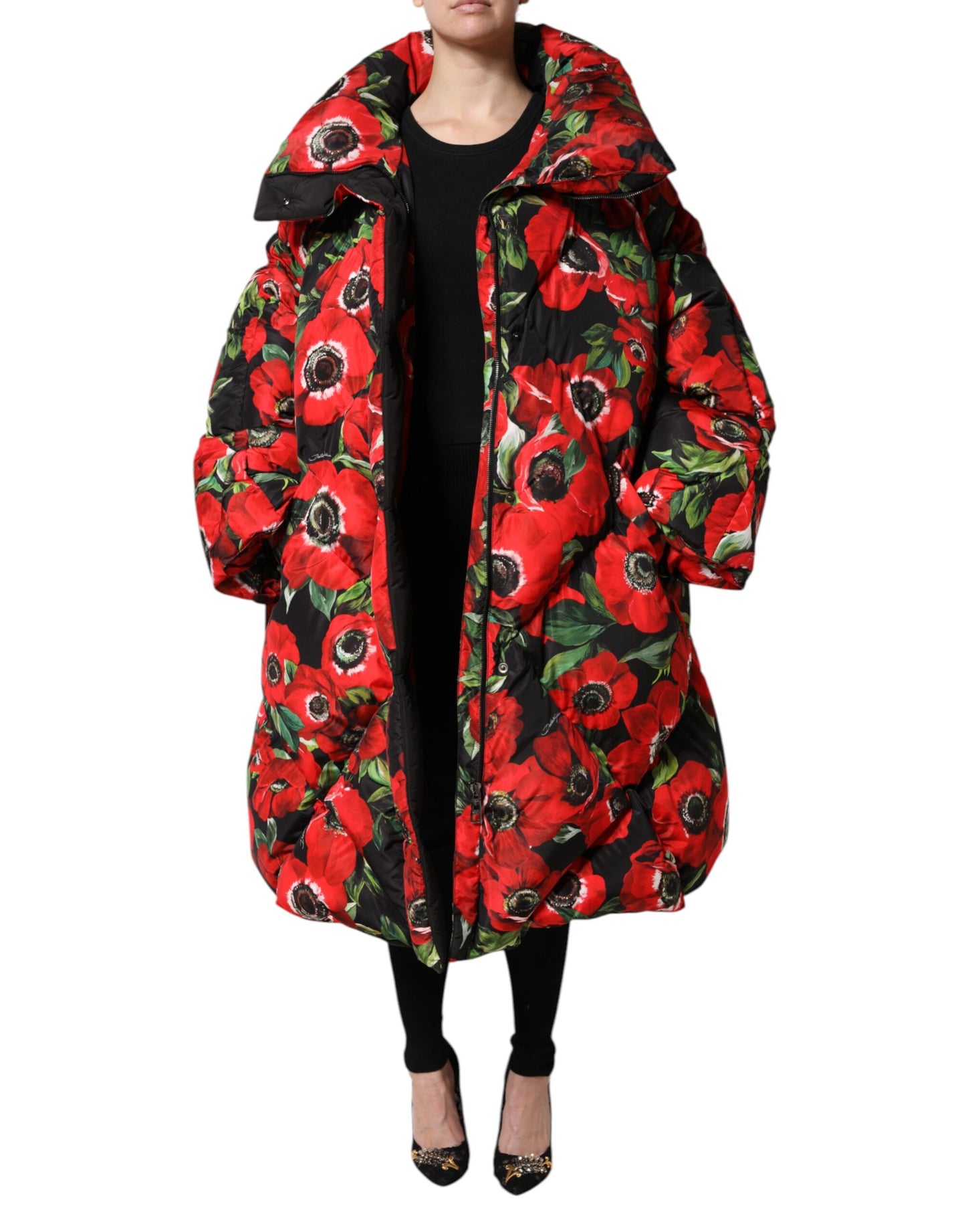 Dolce & Gabbana Multicolor Floral Full Zip Padded Jacket Dolce & Gabbana