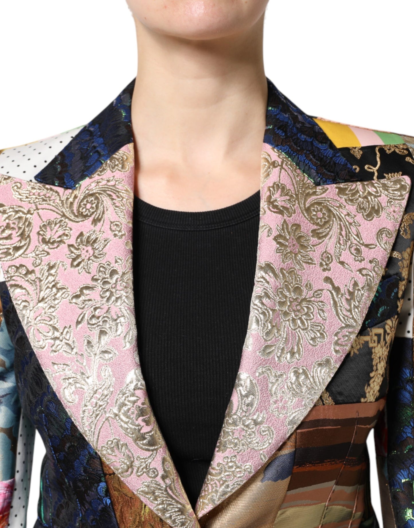 Dolce & Gabbana Multicolor Floral Patchwork Jacquard Jacket Dolce & Gabbana