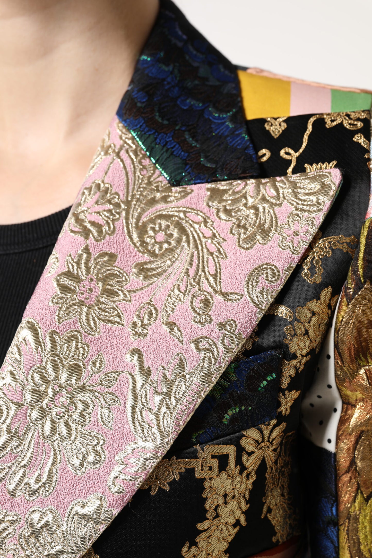 Dolce & Gabbana Multicolor Floral Patchwork Jacquard Jacket Dolce & Gabbana