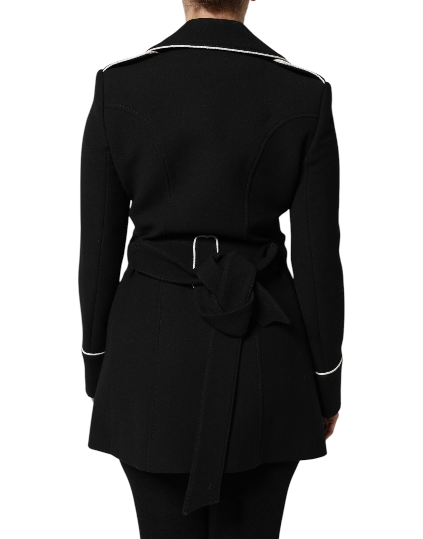 Dolce & Gabbana Black Wool Double Breasted Blazer Jacket Dolce & Gabbana