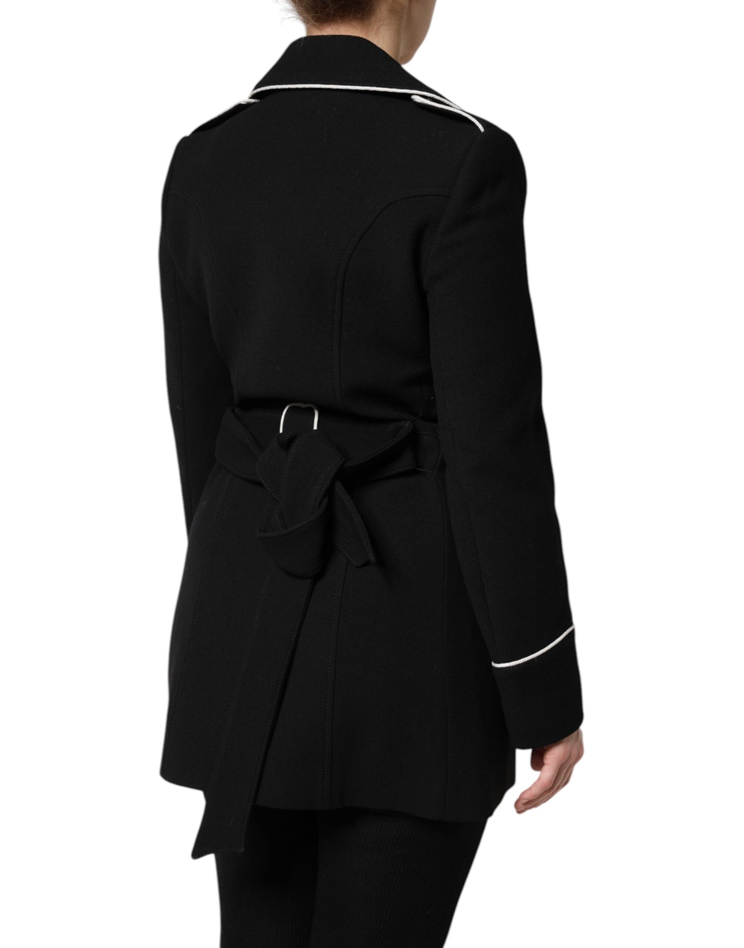 Dolce & Gabbana Black Wool Double Breasted Blazer Jacket Dolce & Gabbana