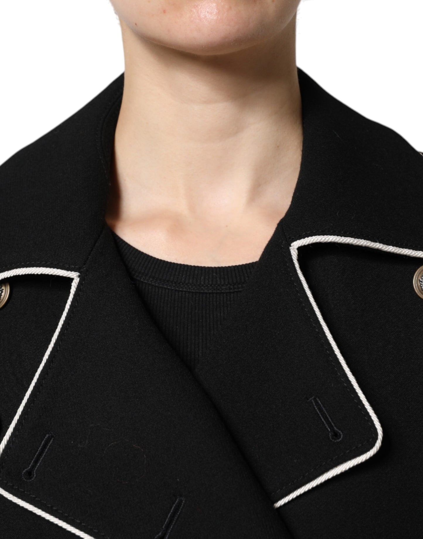 Dolce & Gabbana Black Wool Double Breasted Blazer Jacket Dolce & Gabbana