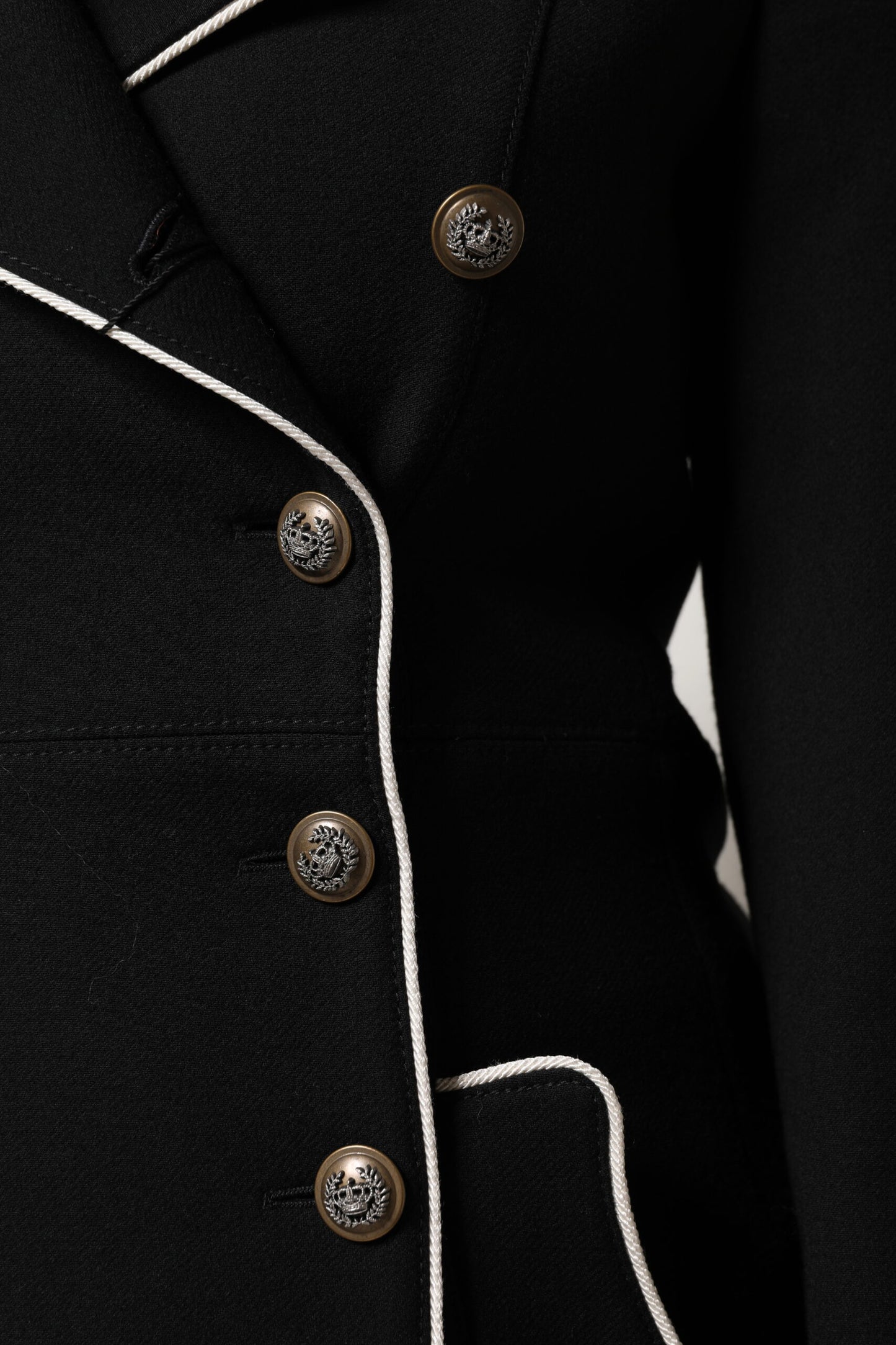 Dolce & Gabbana Black Wool Double Breasted Blazer Jacket Dolce & Gabbana