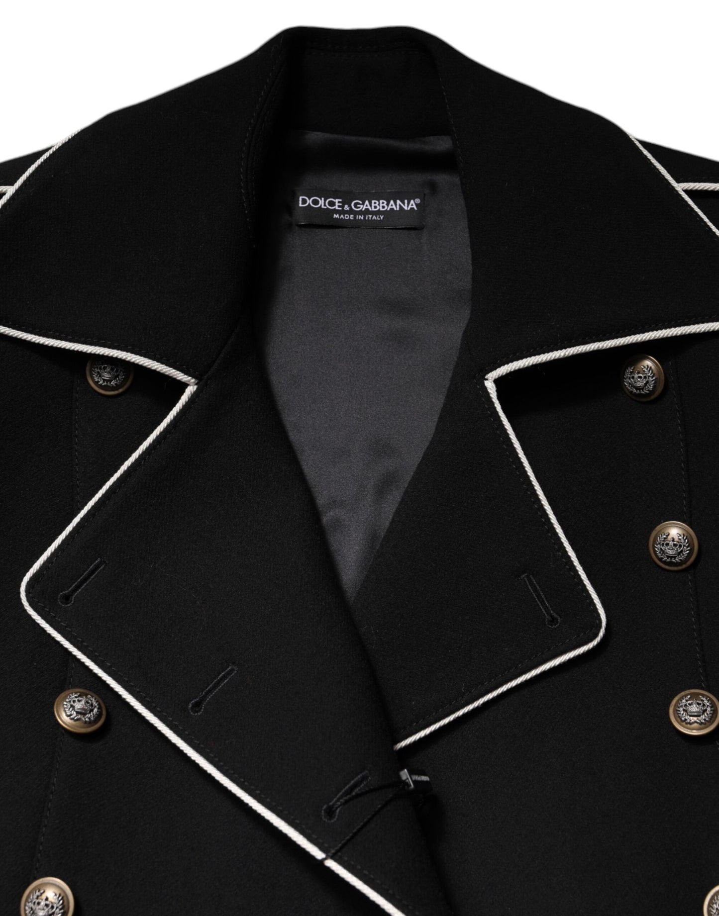Dolce & Gabbana Black Wool Double Breasted Blazer Jacket Dolce & Gabbana
