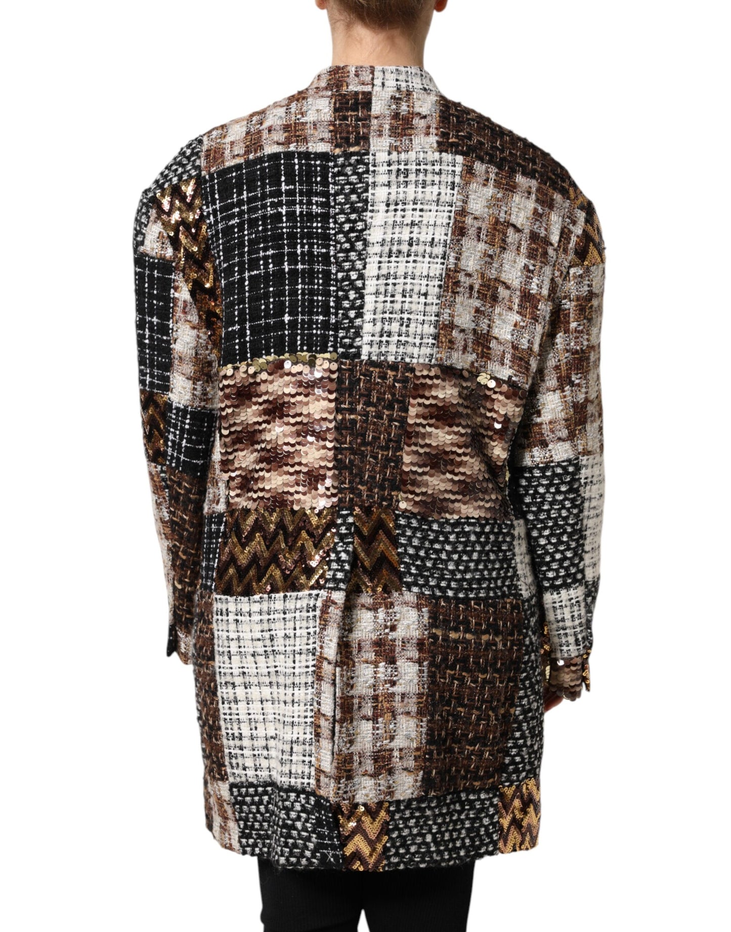 Dolce & Gabbana Multicolor Patchwork Button Down Jacket Dolce & Gabbana