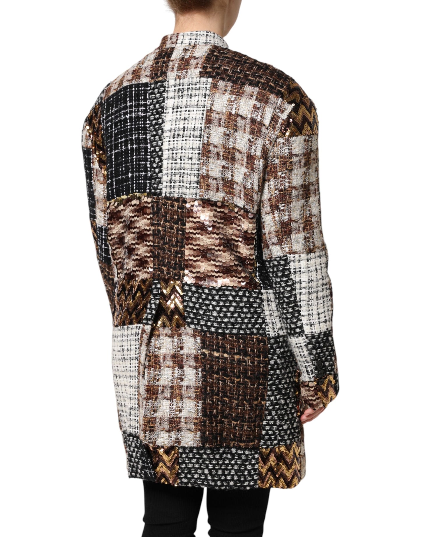 Dolce & Gabbana Multicolor Patchwork Button Down Jacket Dolce & Gabbana