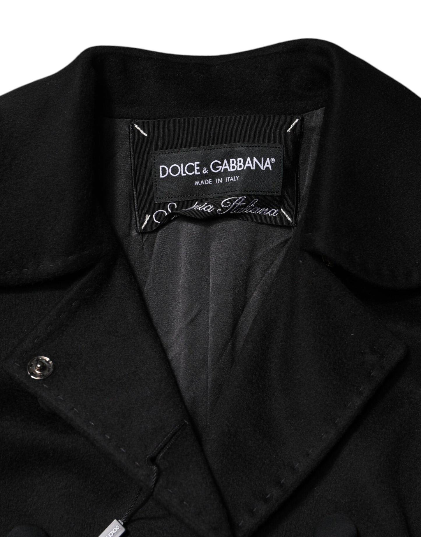 Dolce & Gabbana Black Wool Sartoria Italiano Blazer Jacket Dolce & Gabbana