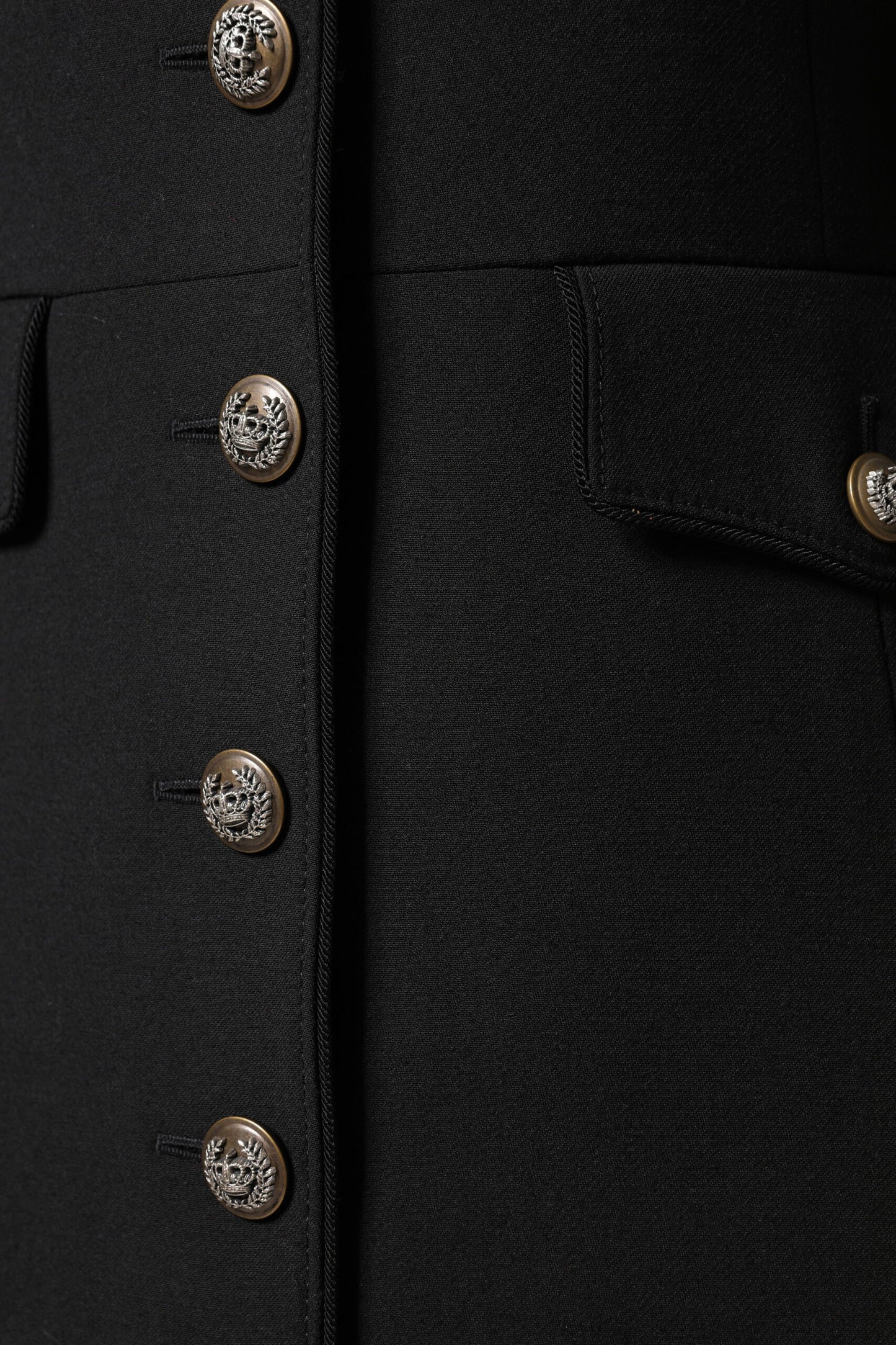 Dolce & Gabbana Black Wool Single Breasted Trench Coat Jacket Dolce & Gabbana