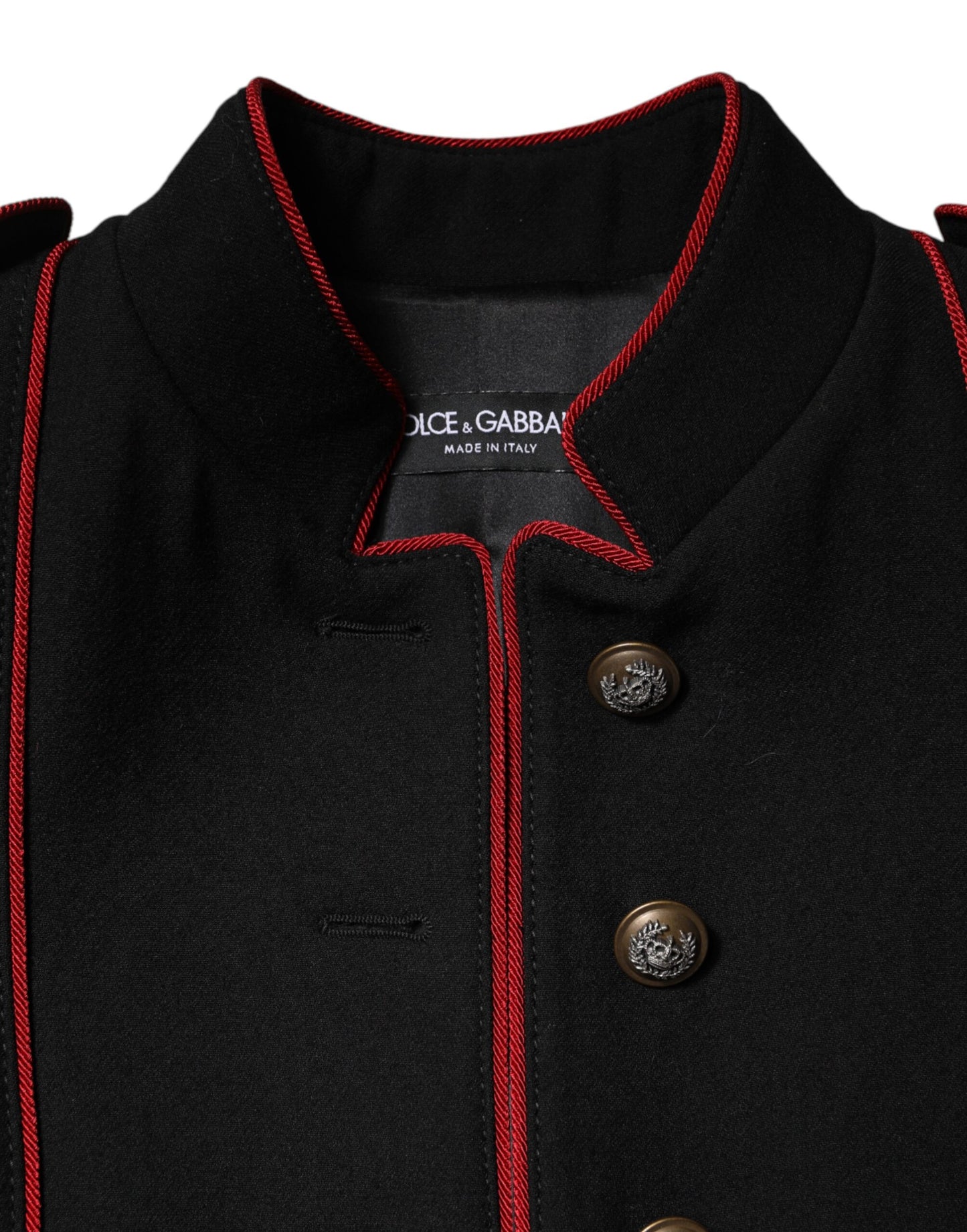 Dolce & Gabbana Black Wool Single Breasted Trench Coat Jacket Dolce & Gabbana