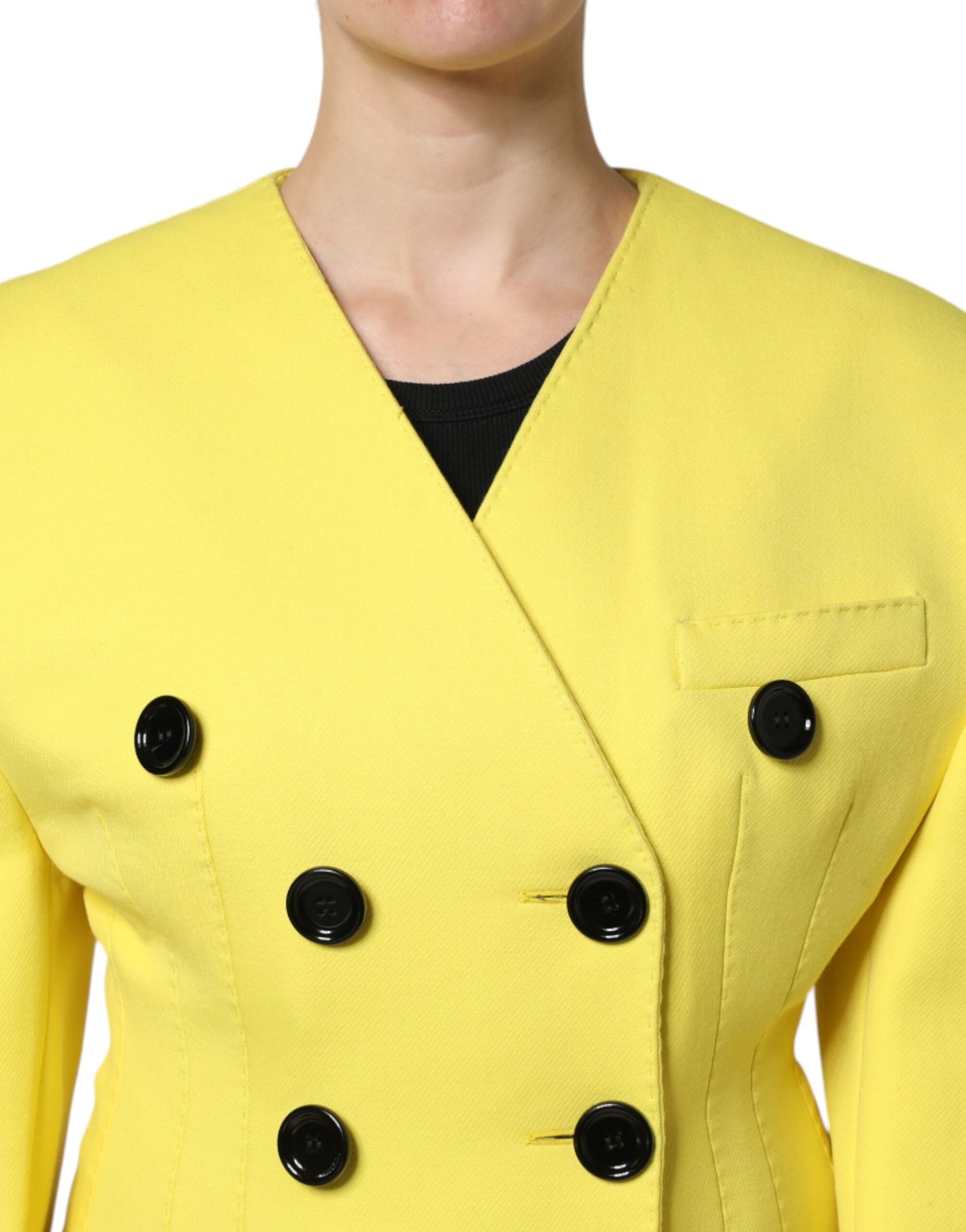 Dolce & Gabbana Yellow Double Breasted Trench Coat Jacket Dolce & Gabbana