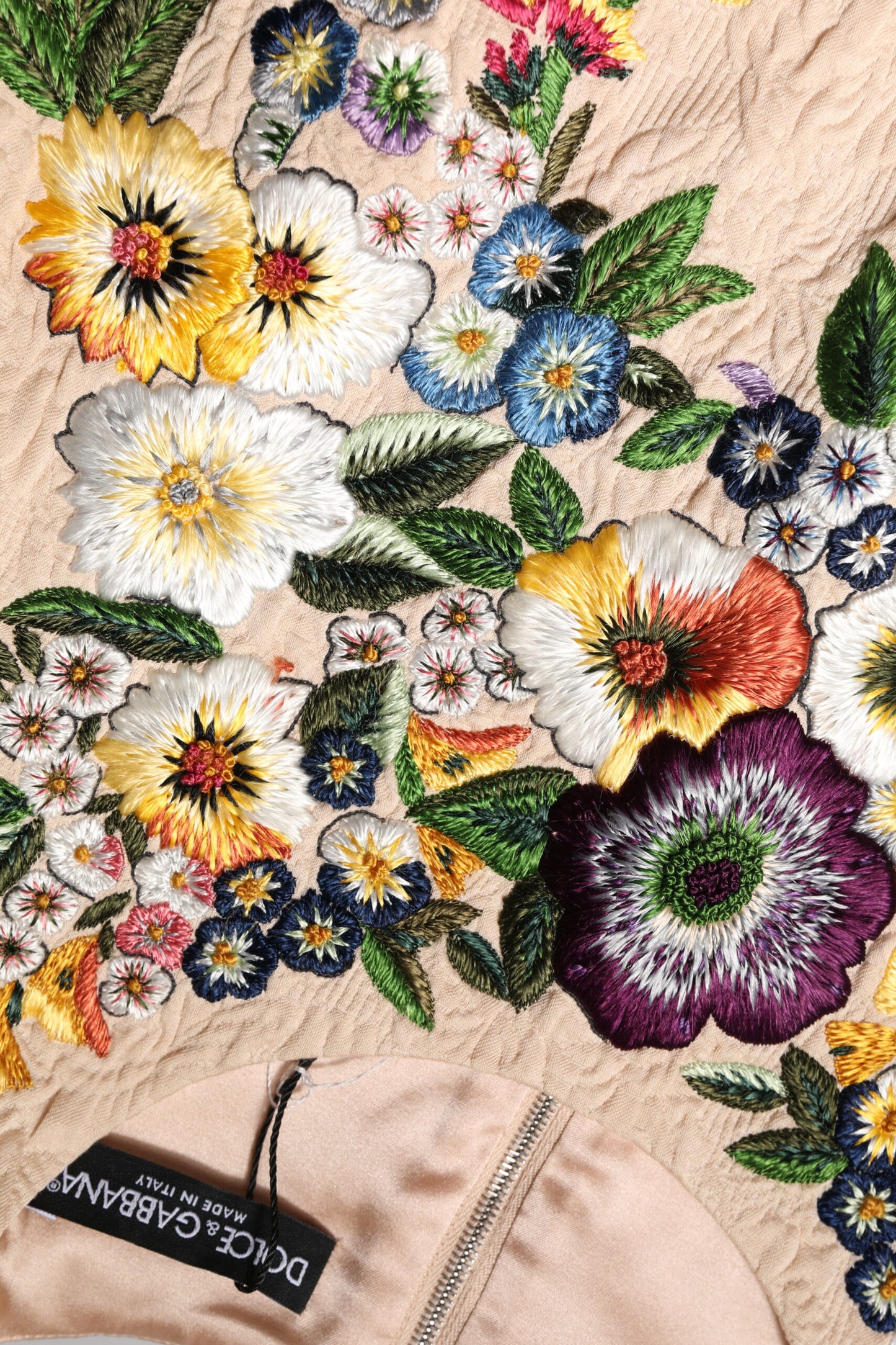 Dolce & Gabbana Beige Floral Embroidery Sleeveless Tank Top Dolce & Gabbana