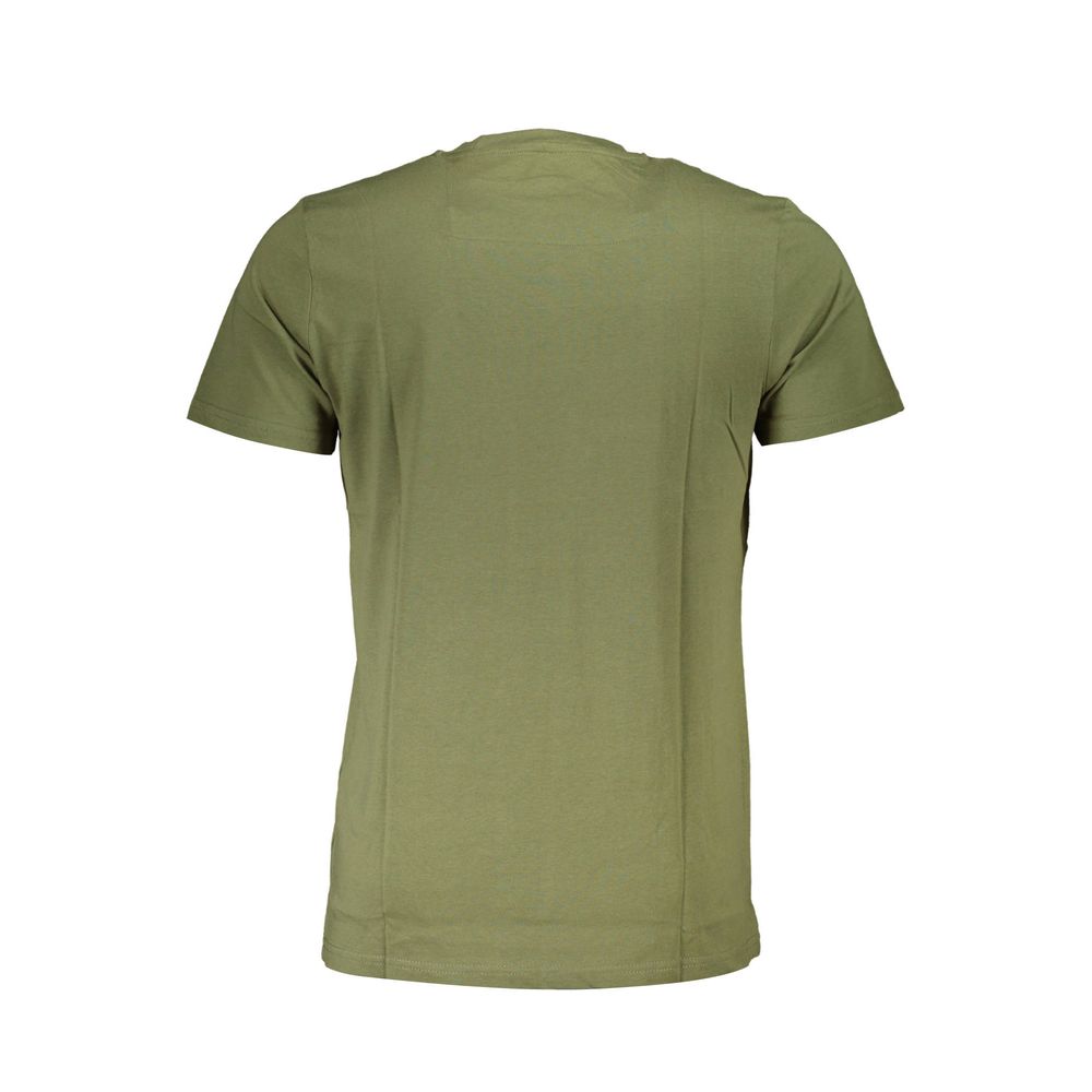 Cavalli Class Green Cotton Men T-Shirt Cavalli Class