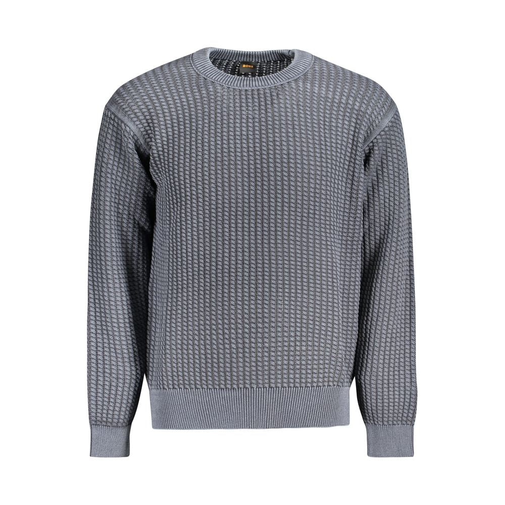 Hugo Boss Blue Cotton Men Sweater Hugo Boss