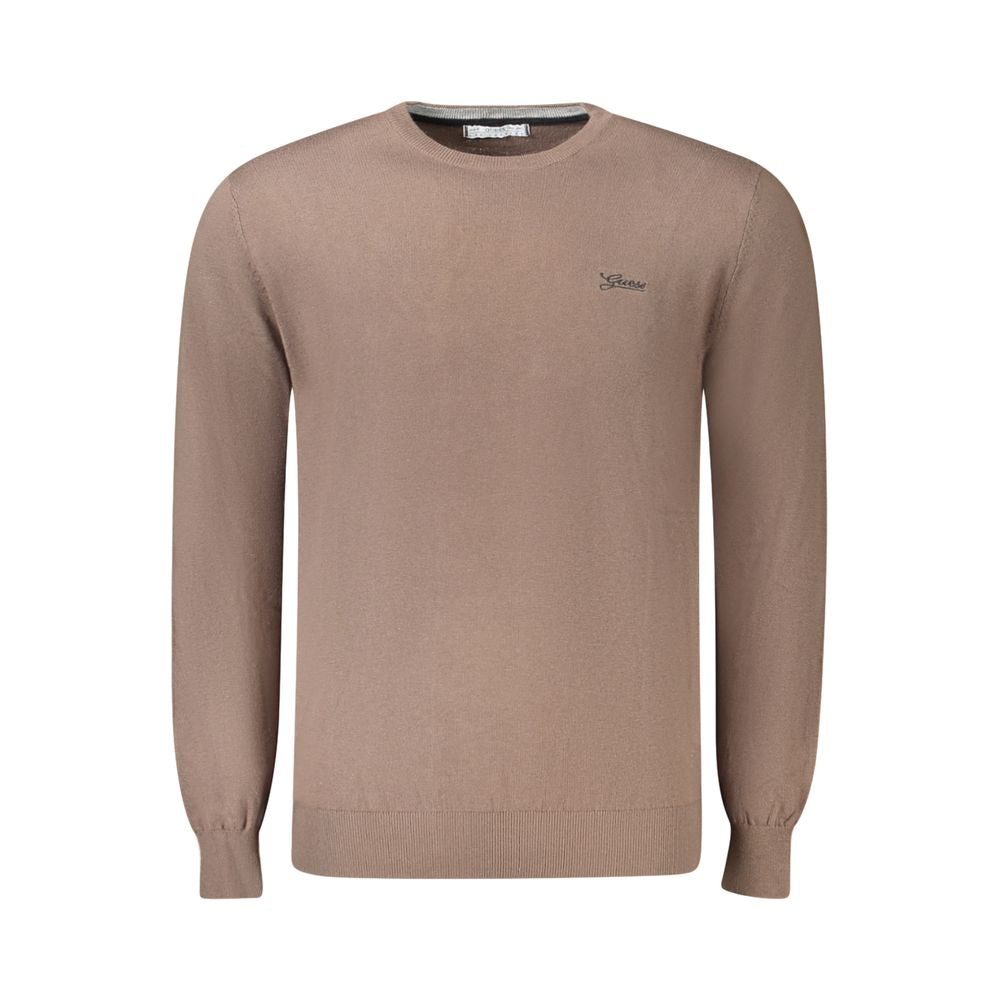 Guess Jeans Brown Cotton Men Sweater Guess Jeans