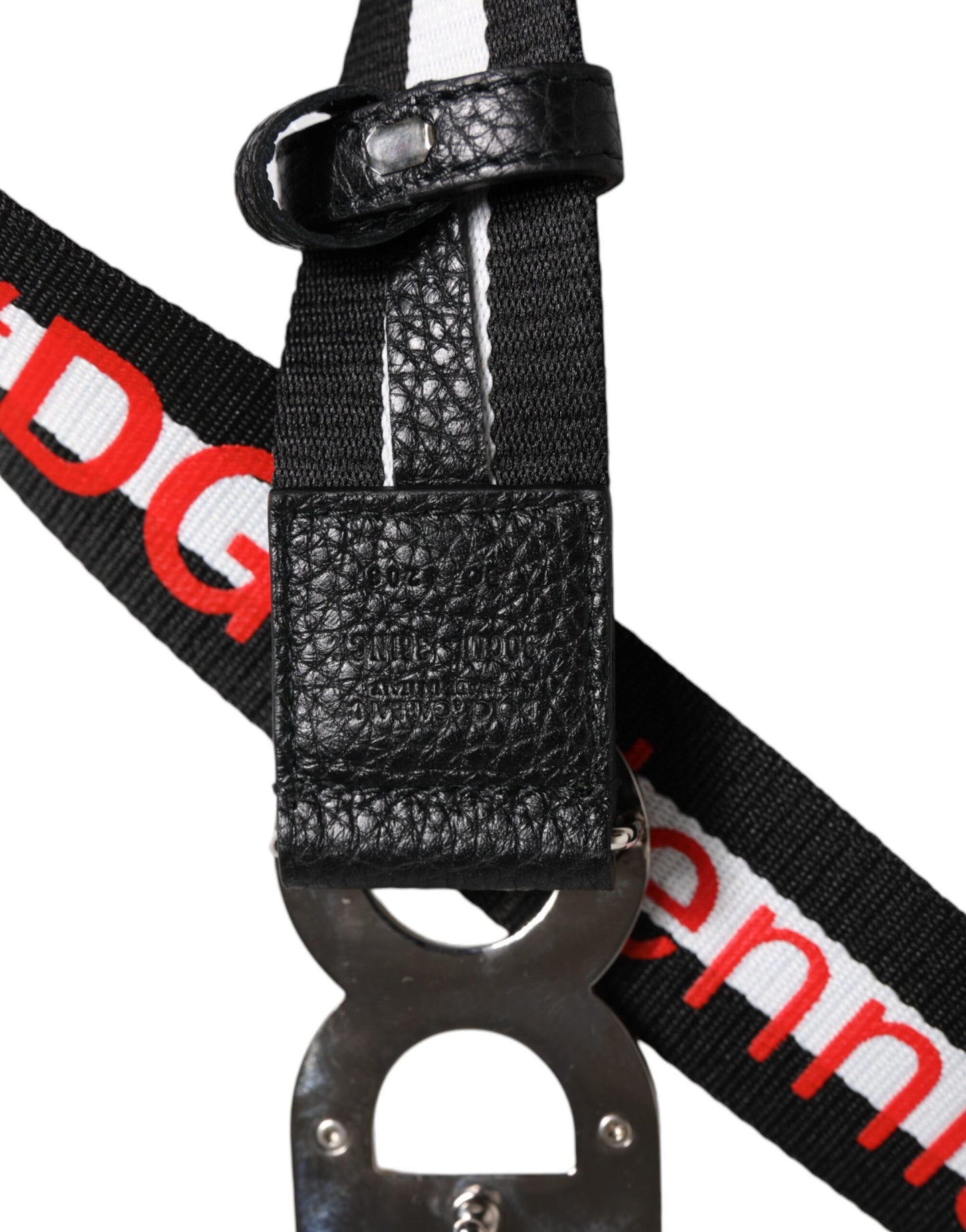Dolce & Gabbana Black Cotton Logo Print DG Buckle Belt Dolce & Gabbana