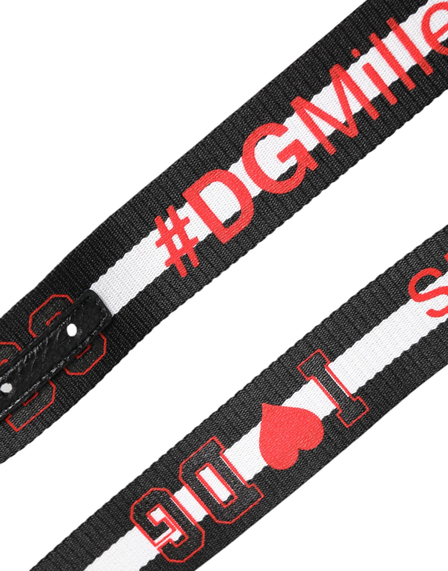 Dolce & Gabbana Black Cotton Logo Print DG Buckle Belt Dolce & Gabbana