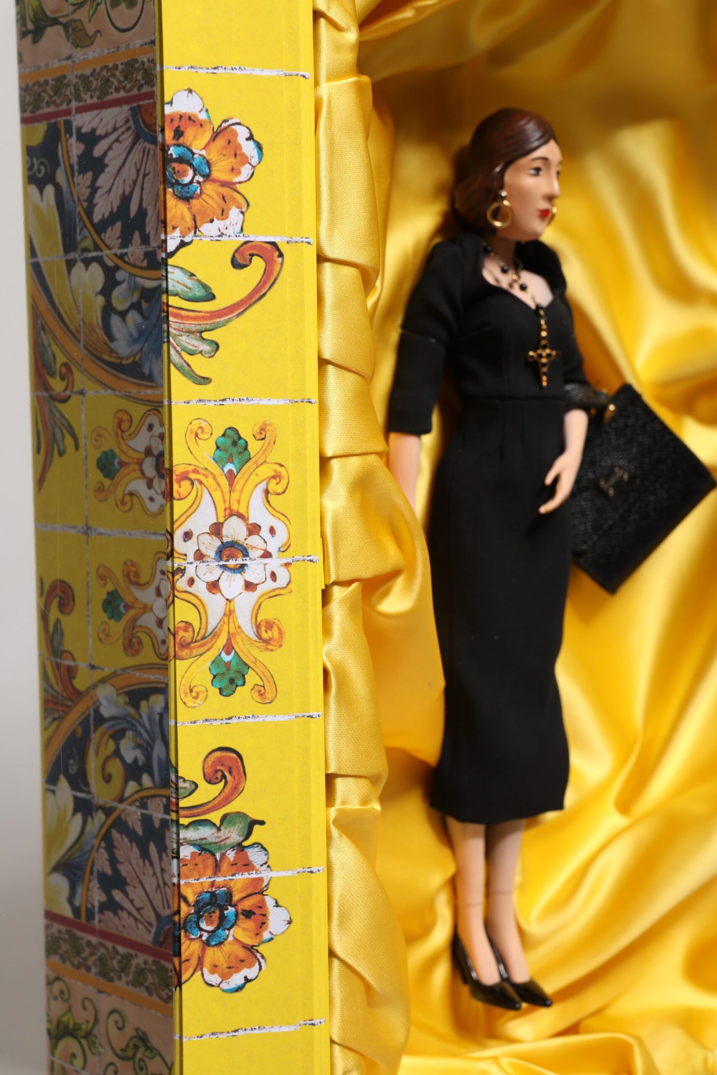 Dolce & Gabbana Black Dress Ceramic Porcelain Fashion Leather Sicily Dolls Dolce & Gabbana