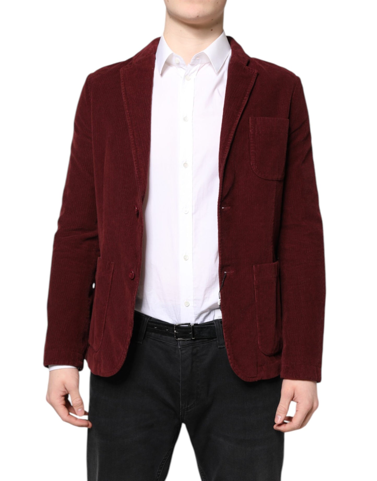 GF Ferre Maroon Corduroy Regular Fit Men Coat Blazer Jacket GF Ferre