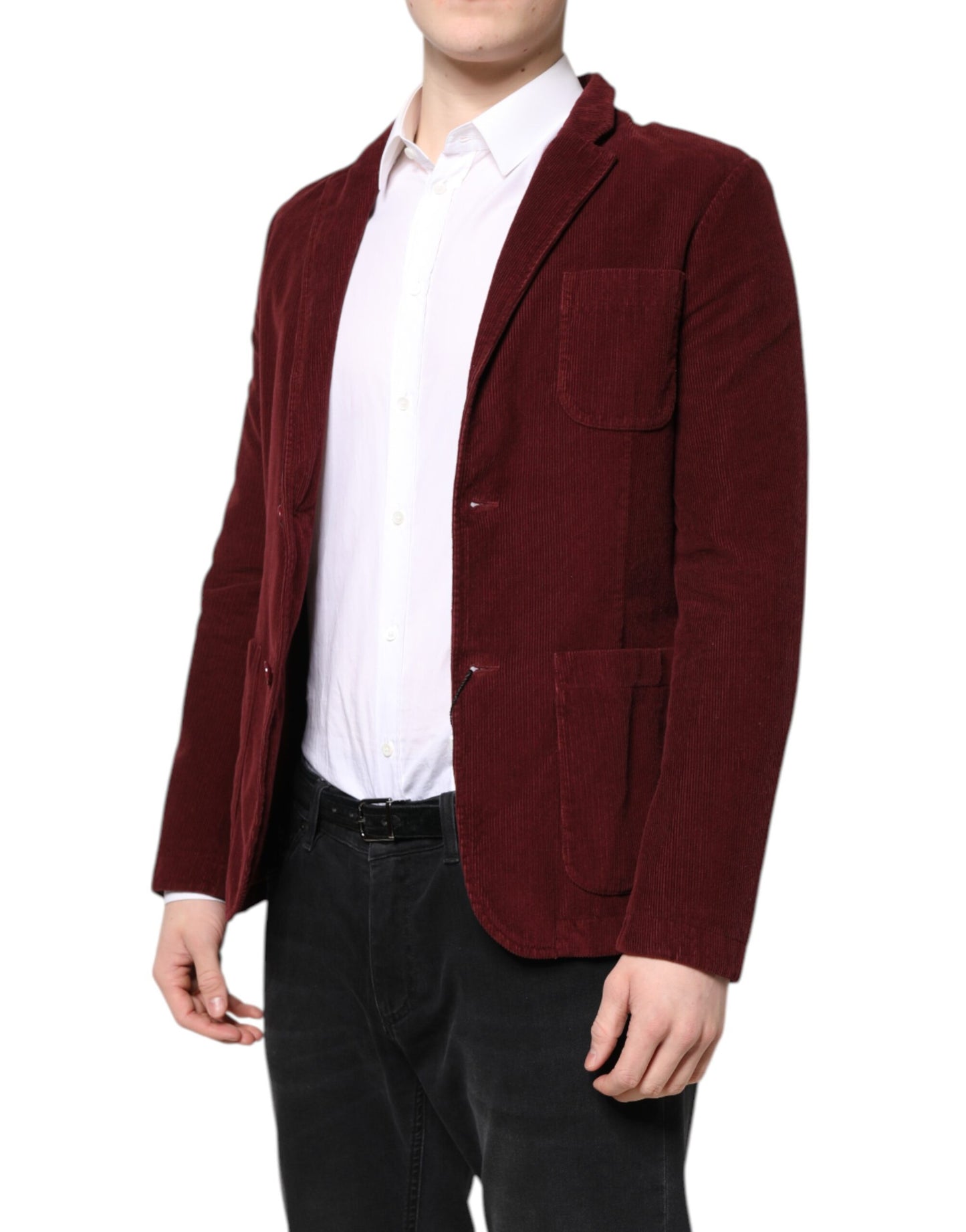 GF Ferre Maroon Corduroy Regular Fit Men Coat Blazer Jacket GF Ferre