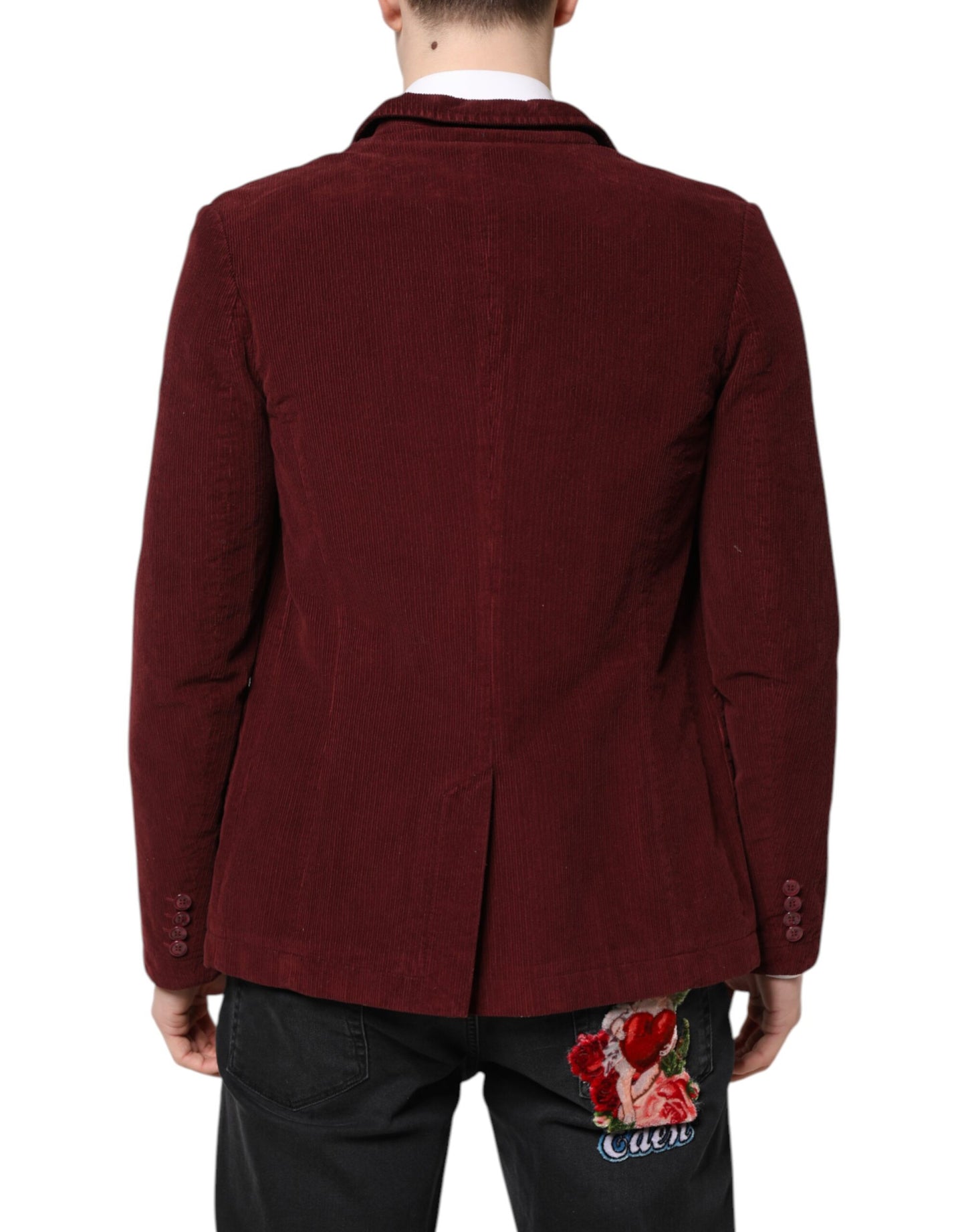 GF Ferre Maroon Corduroy Regular Fit Men Coat Blazer Jacket GF Ferre