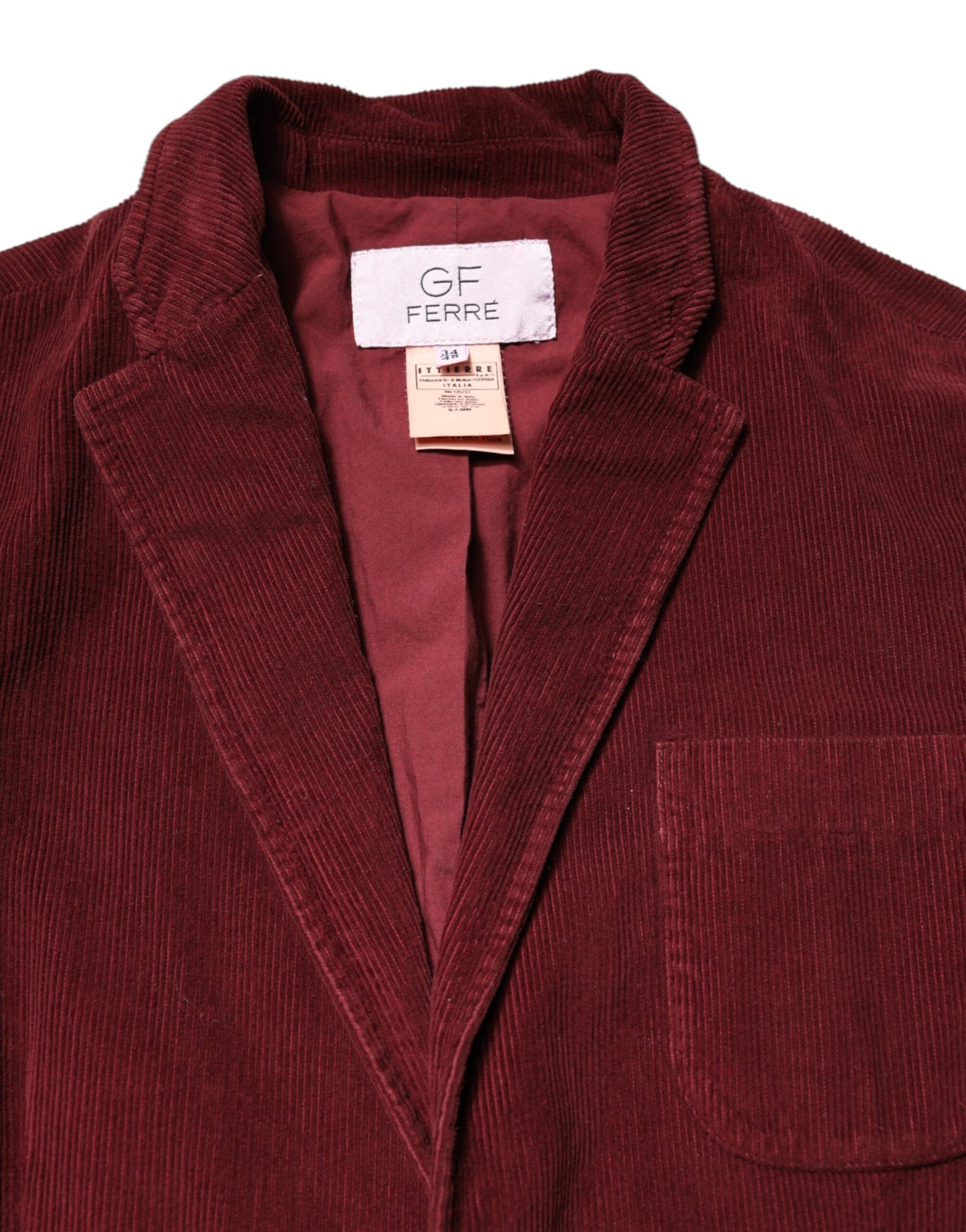 GF Ferre Maroon Corduroy Regular Fit Men Coat Blazer Jacket GF Ferre