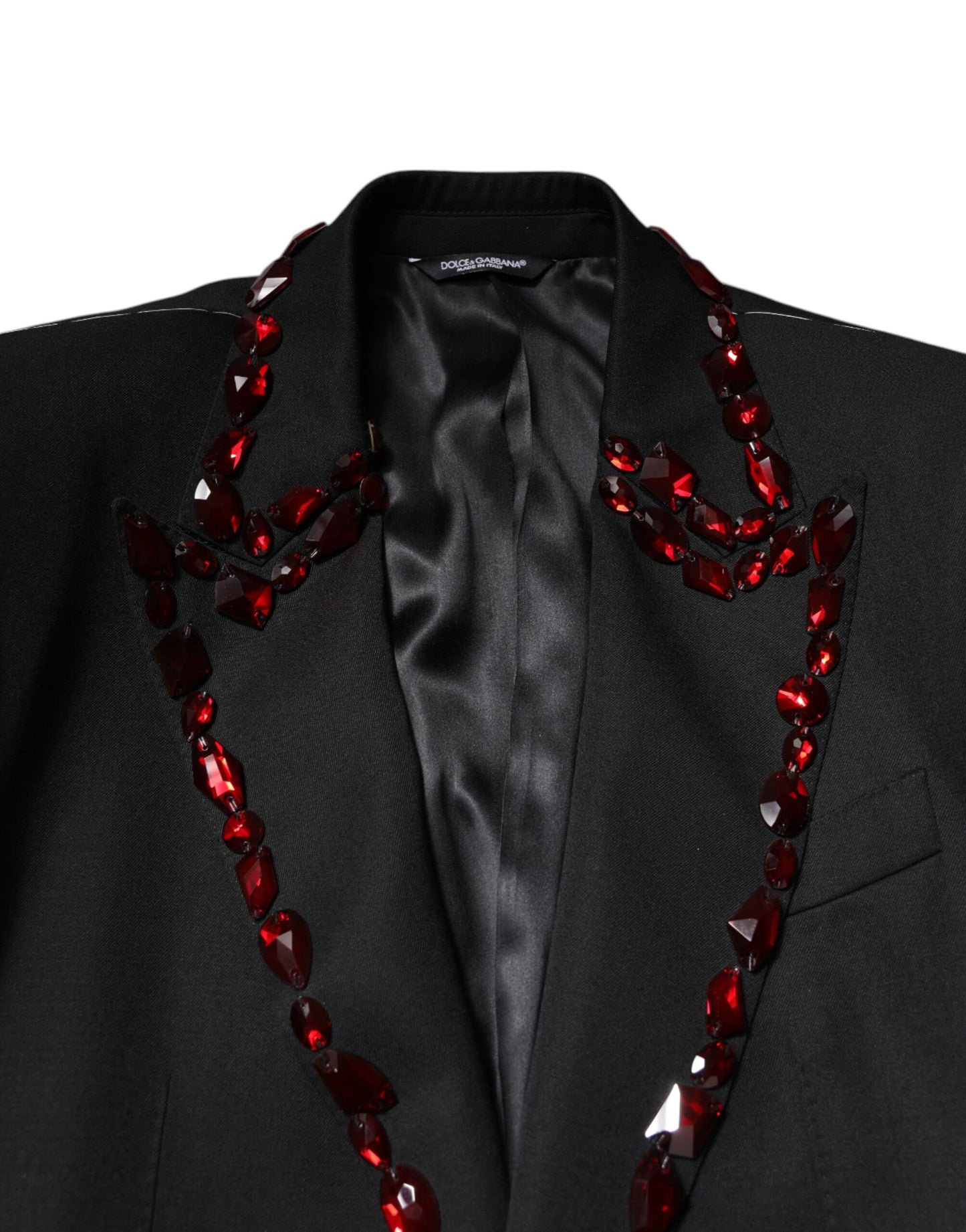 Dolce & Gabbana Black SICILIA CrystalEmbellished Coat Blazer Dolce & Gabbana